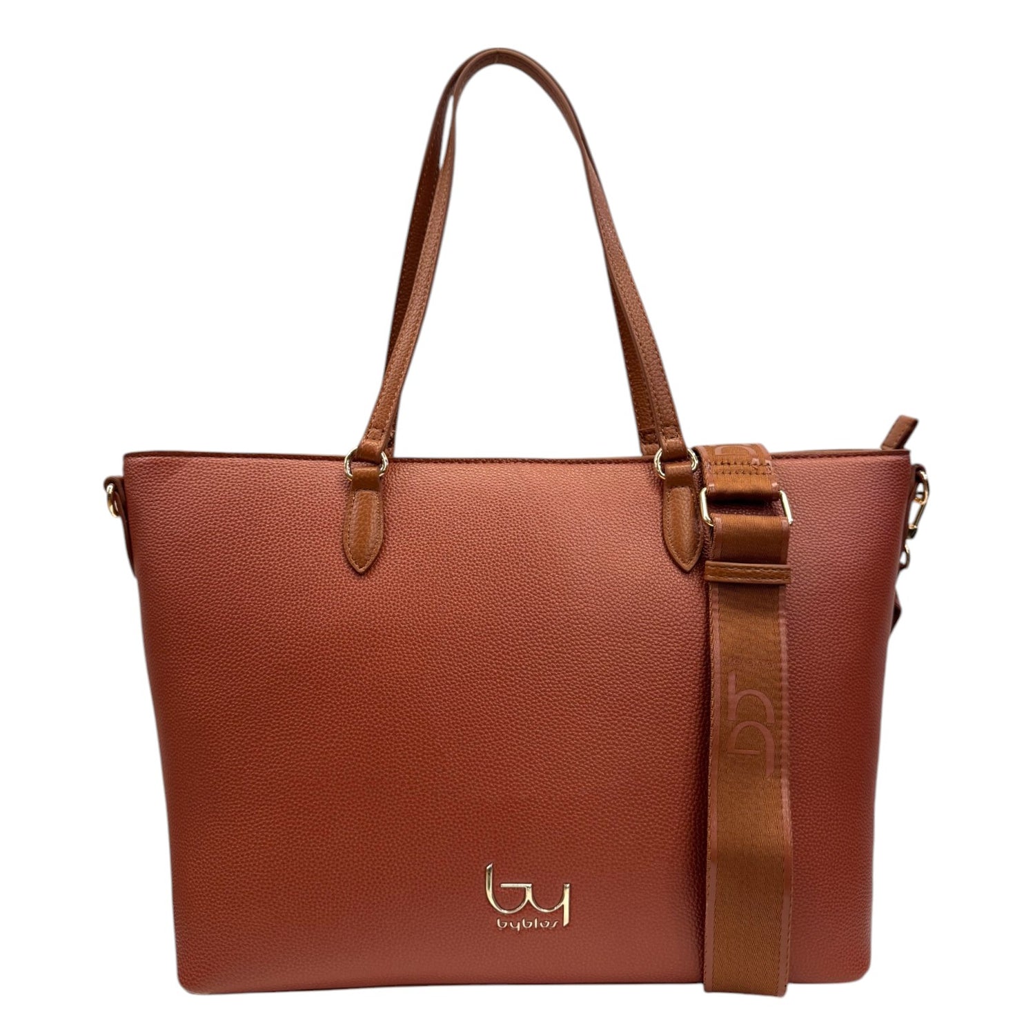 Byblos Shopping Bag Cammello con Doppia Tracolla da Donna