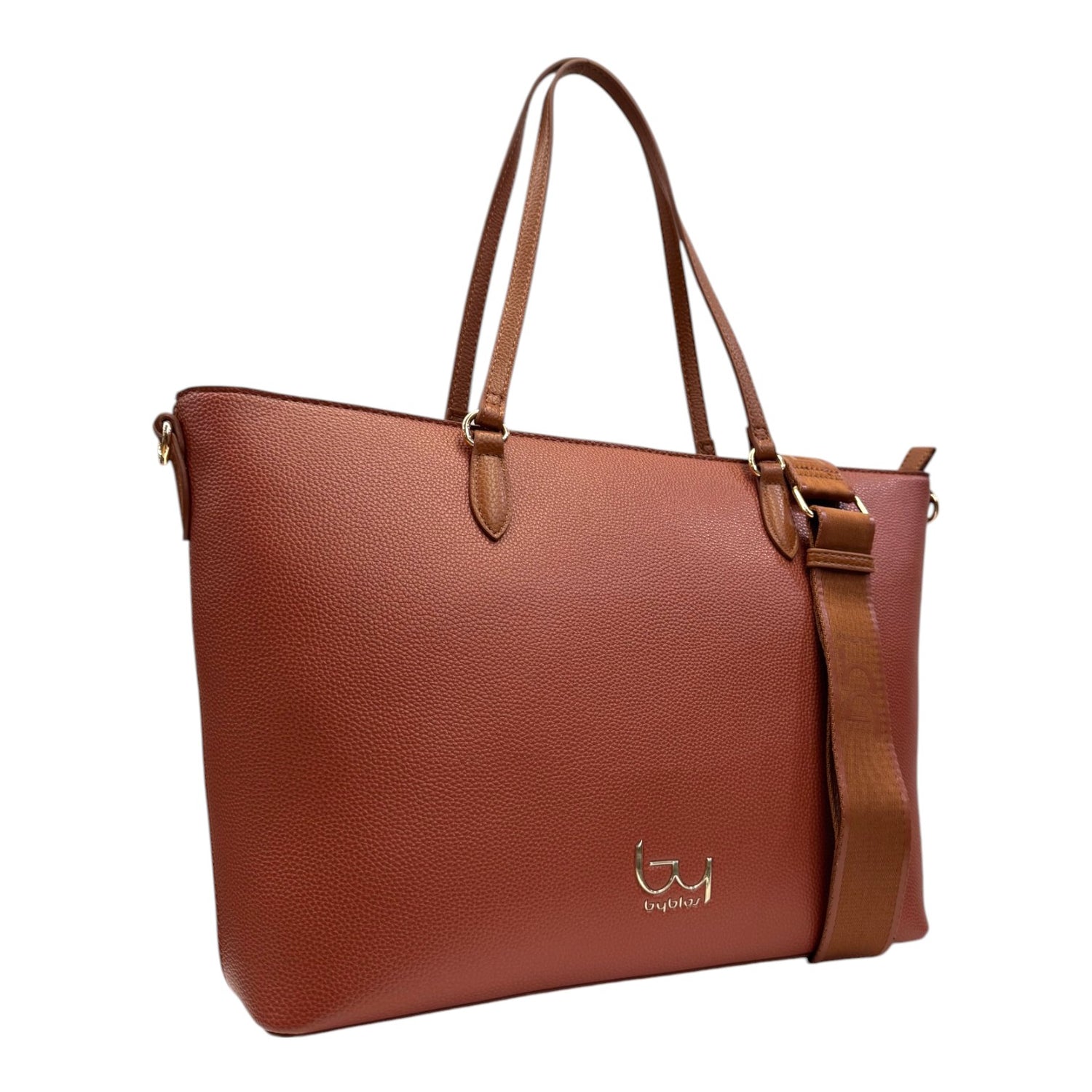 Byblos Shopping Bag Cammello con Doppia Tracolla da Donna