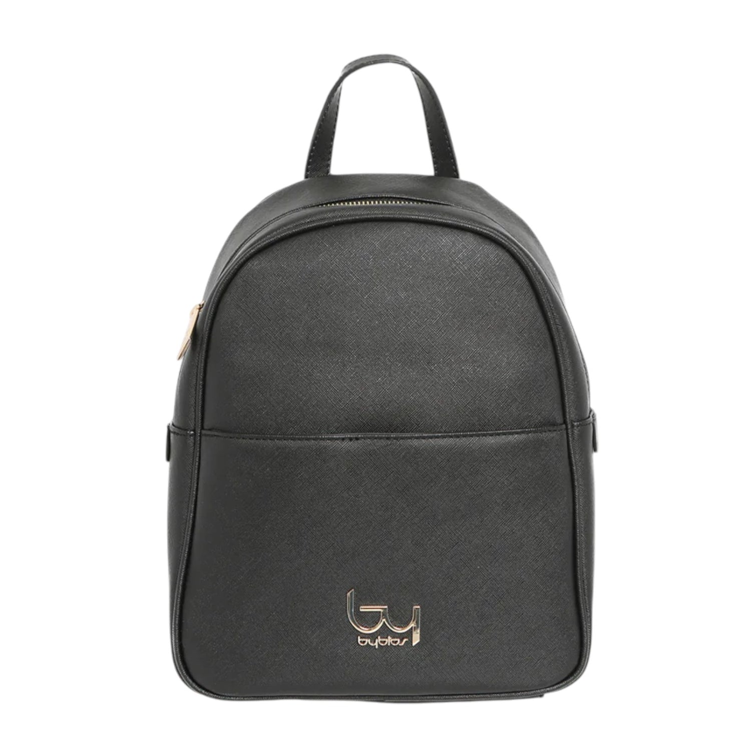 By Byblos Zaino Donna in Ecopelle Effetto Saffiano Nero con Tasca Frontale