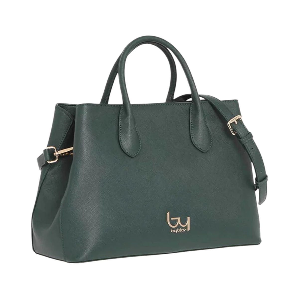 By Byblos Borsa a Mano Verde Effetto Saffiano con Tracolla da Donna
