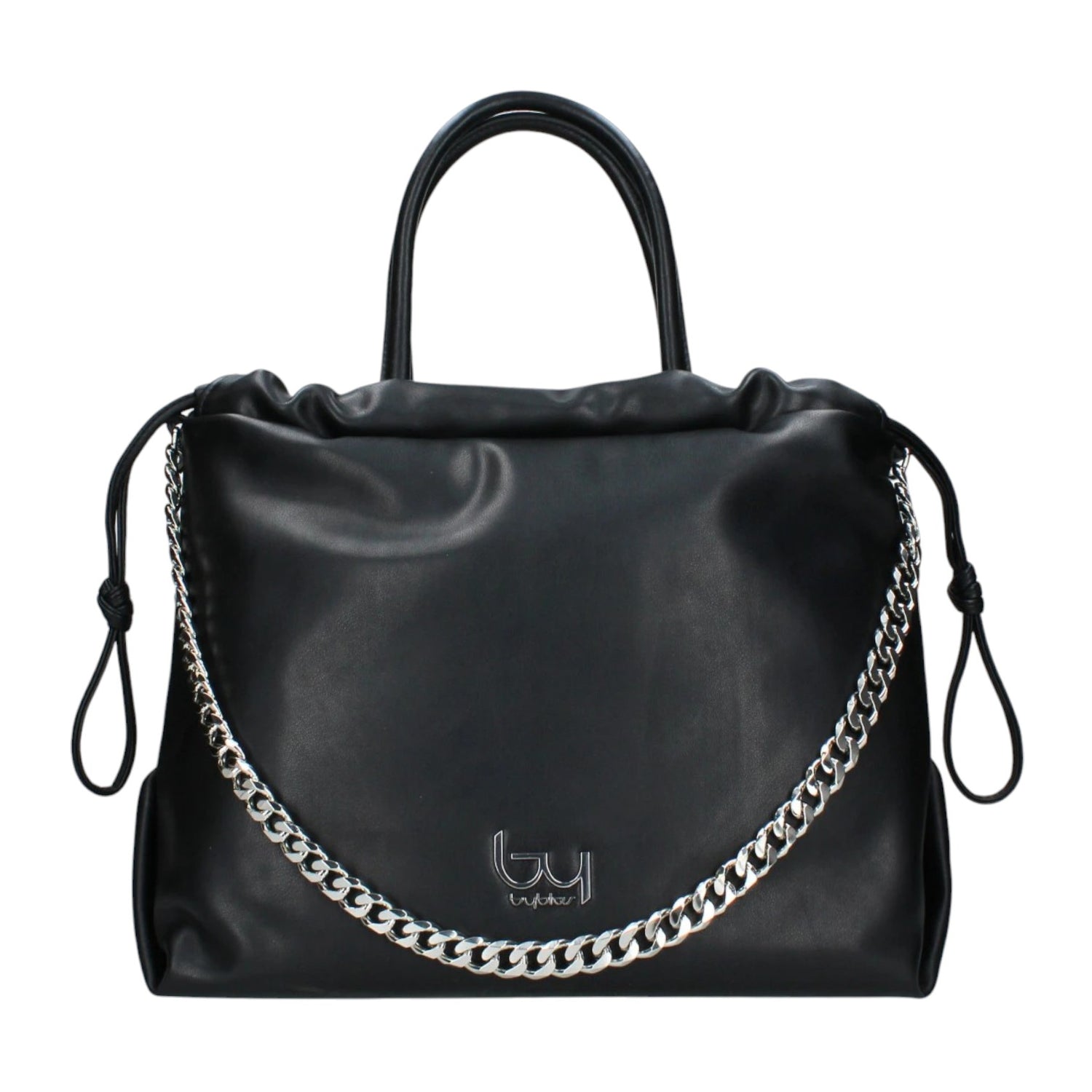 Byblos Borsa a Mano Nera con Catena e Tracolla da Donna