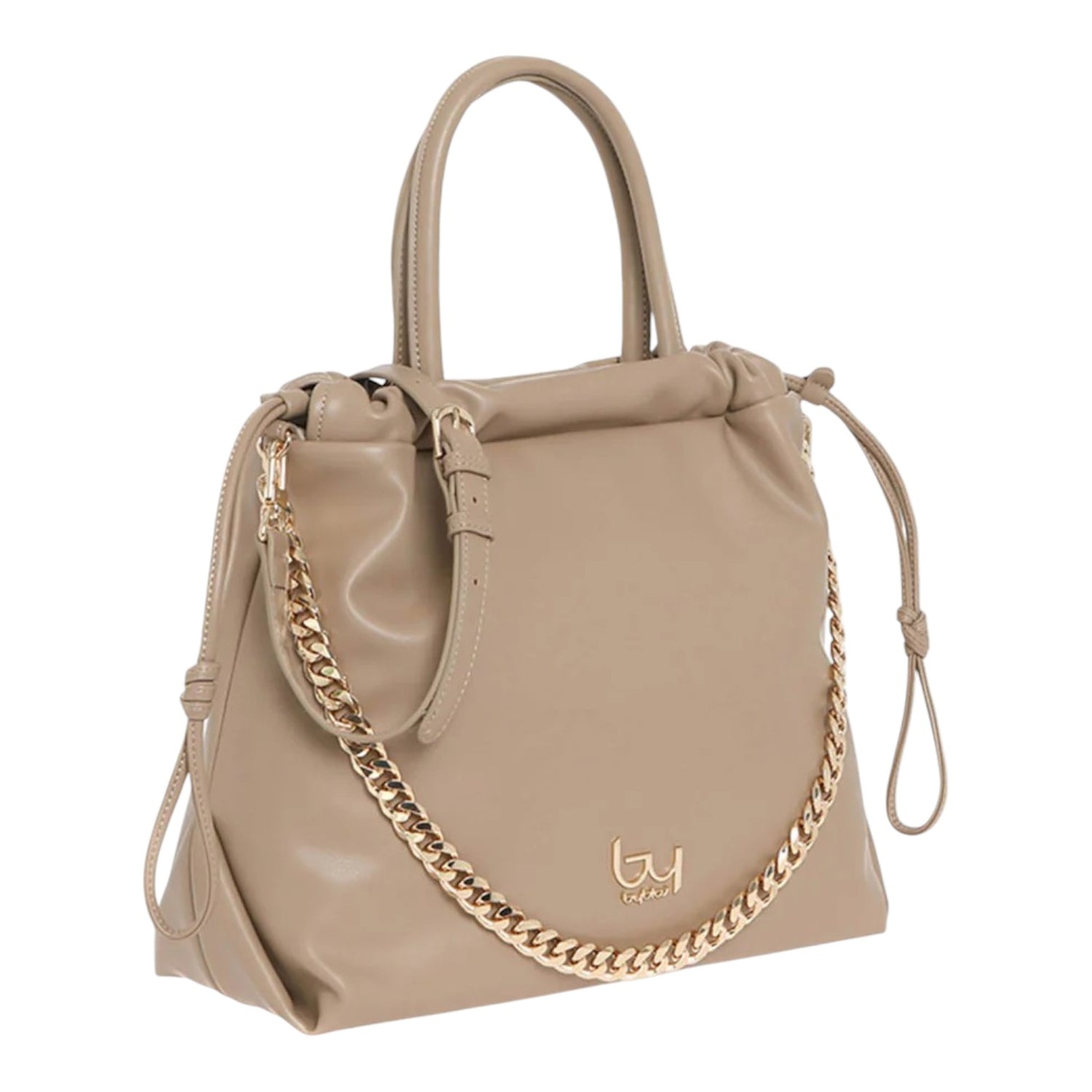 By Byblos Borsa a Mano in Ecopelle Nudo con Catena Oro e Tracolla