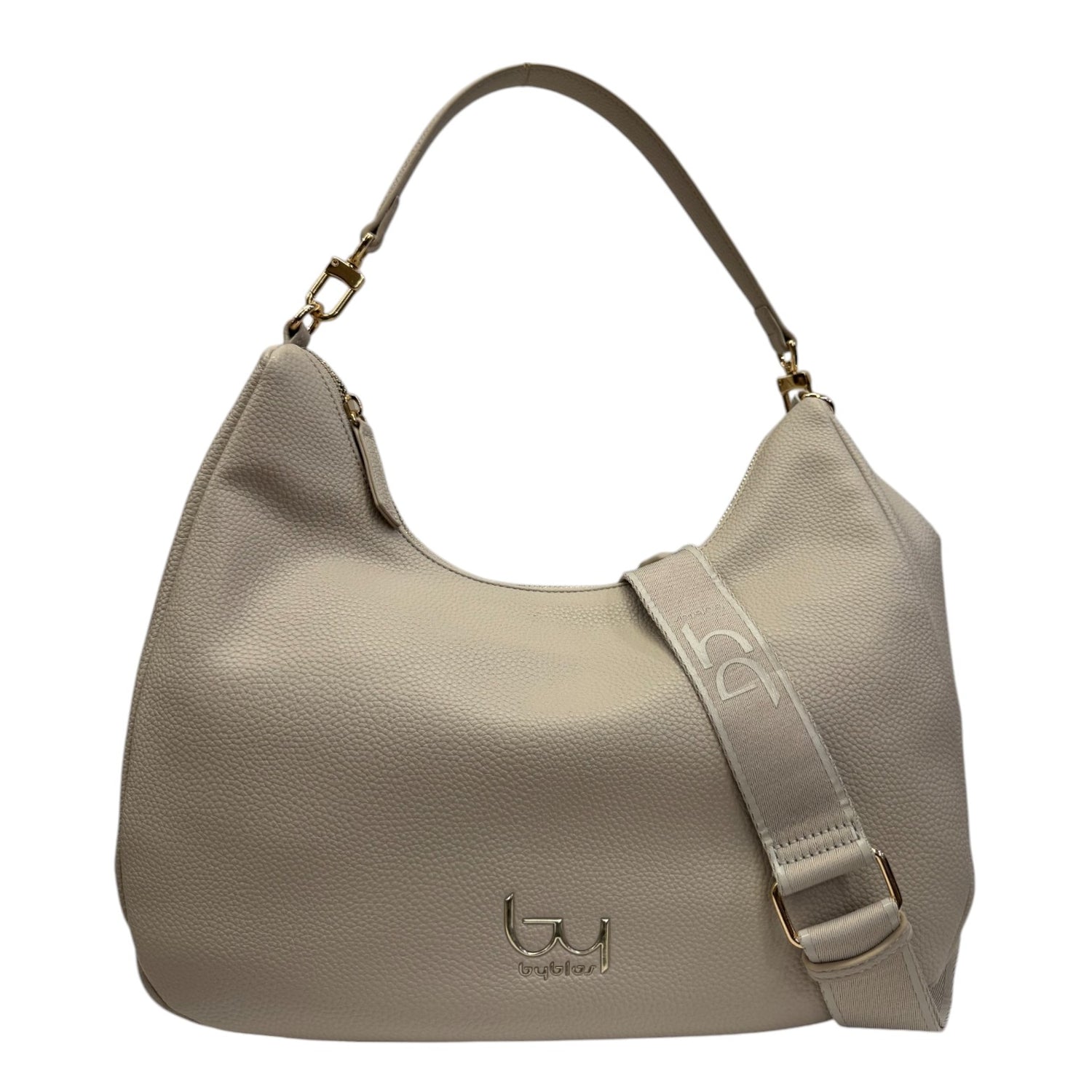 Byblos Borsa a Spalla Mezzaluna Beige con Tracolla da Donna