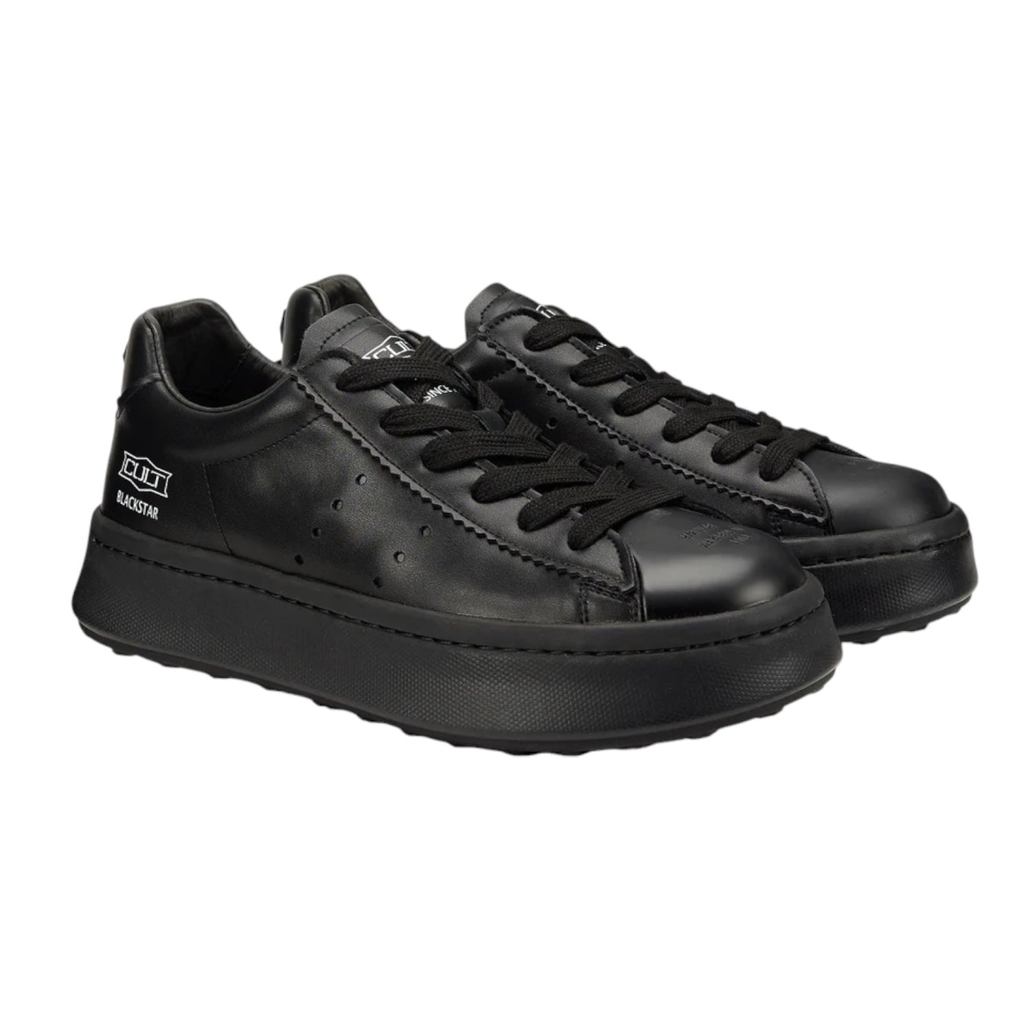 Cult Sneakers Nera in Pelle da Uomo