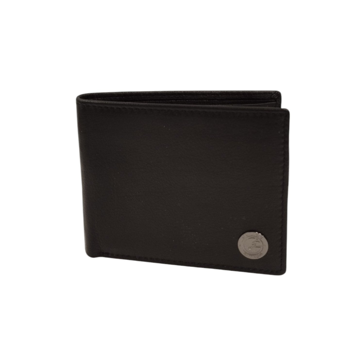 Gattinoni Roma Portafoglio Piccolo da Uomo in Pelle Nero con Porta Monete
