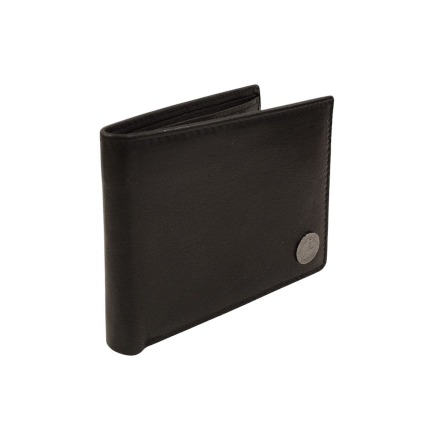Gattinoni Roma Portafoglio Piccolo da Uomo in Pelle Nero con Porta Monete