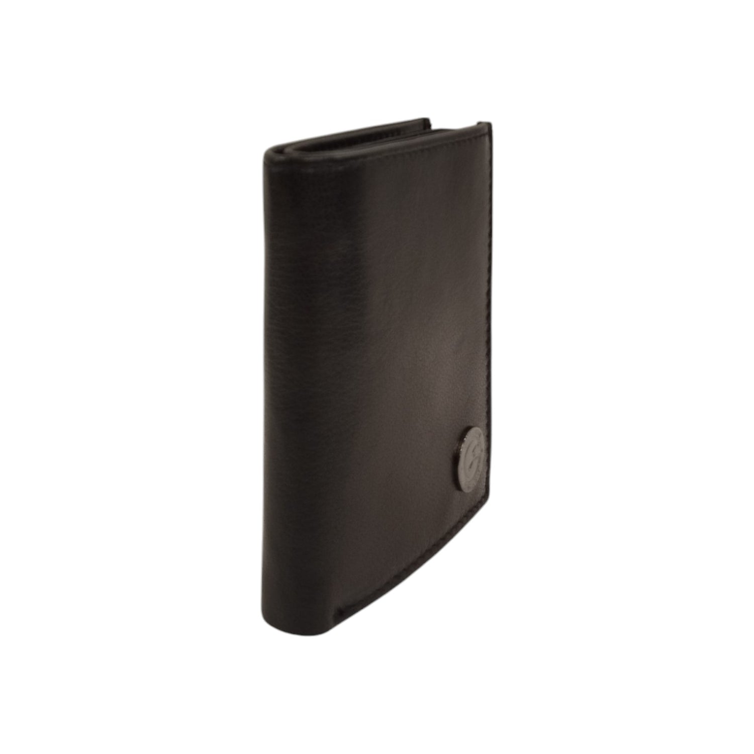 Gattinoni Porta Carte Rigido da Uomo Nero e Chiusura con Bottone