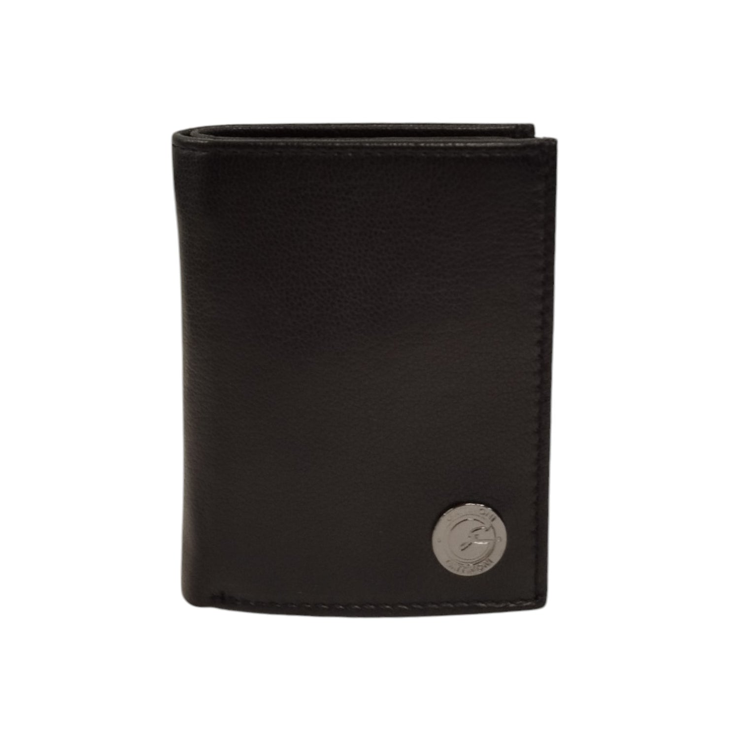 Gattinoni Porta Carte Rigido da Uomo Nero e Chiusura con Bottone