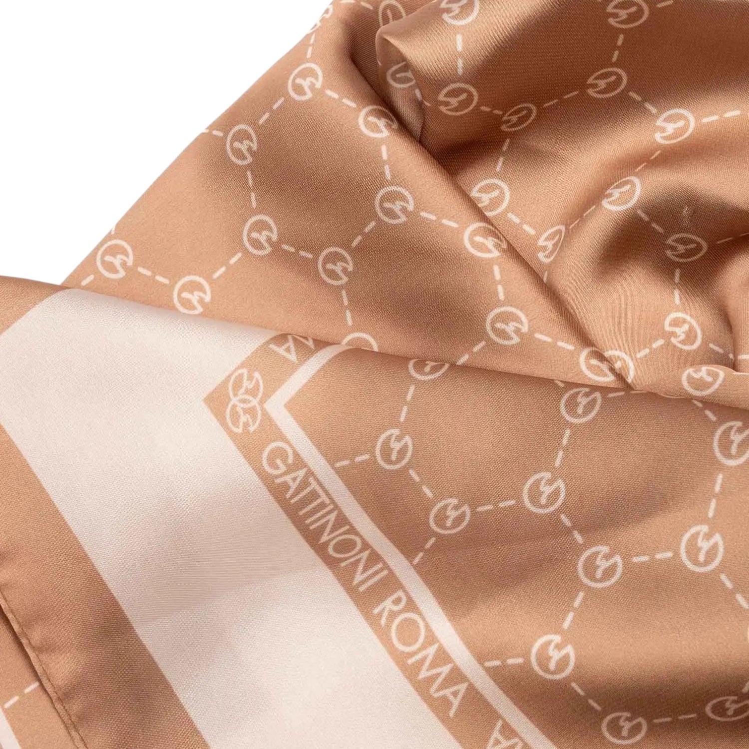 Gattinoni Roma Foulard Donna Beige Linea Teodosia Stampa Logo