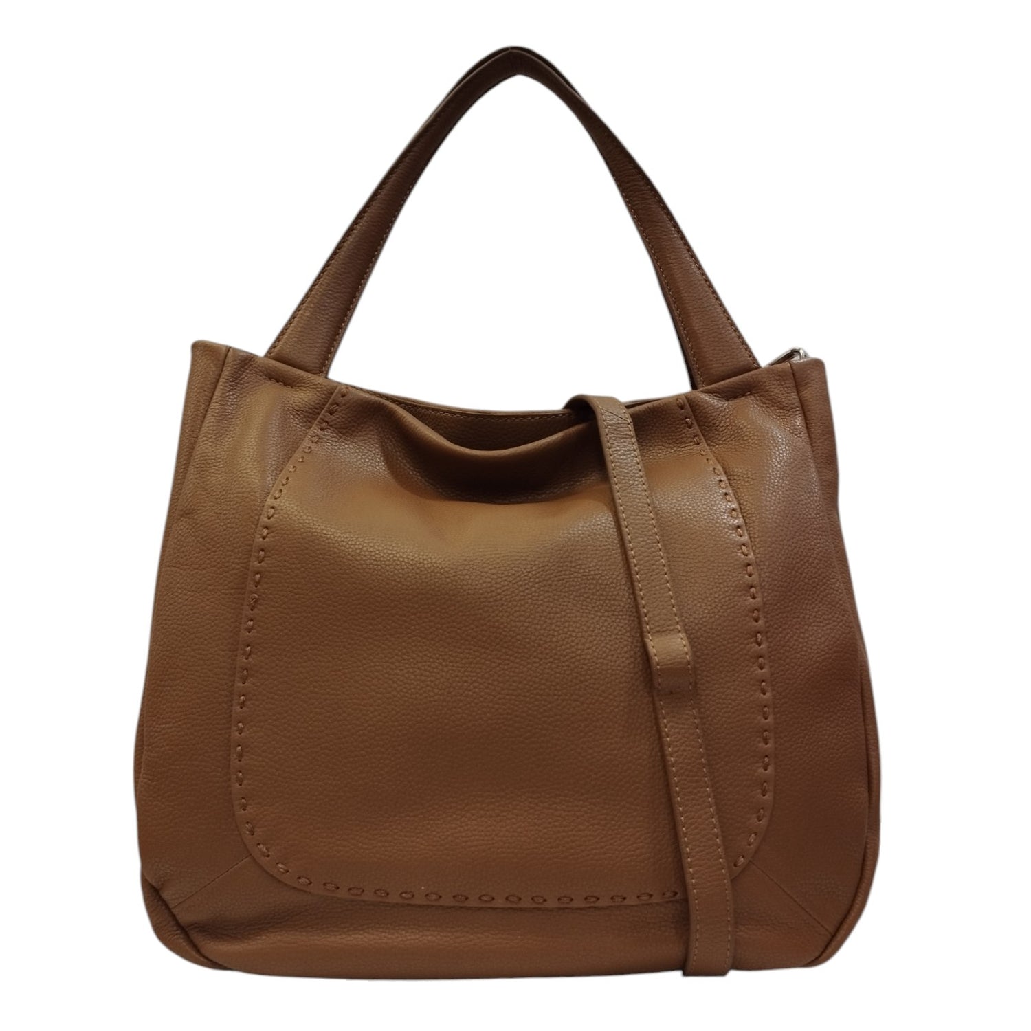 Gianni Conti Borsa a Spalla Linea Bali Donna in Pelle Cuoio con Tracolla