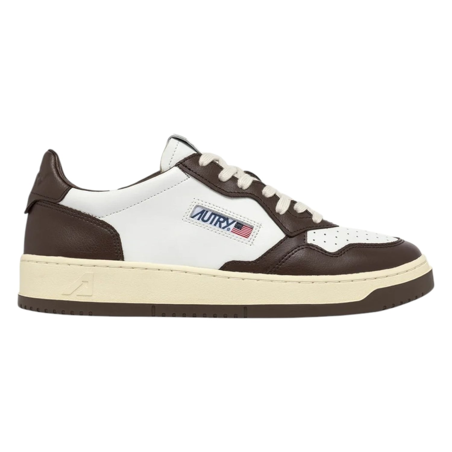 Autry Aulm Sneakers Bianca Marrone in Pelle da Uomo