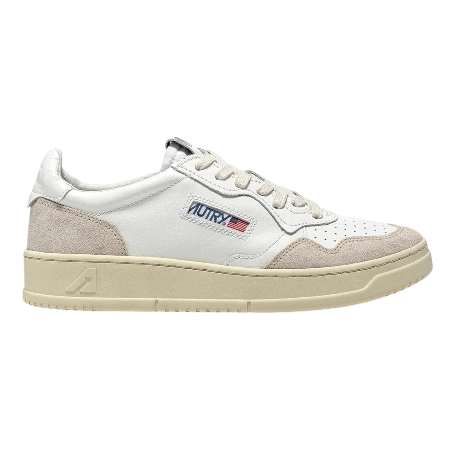 Autry Sneakers Bianca e Beige in Pelle e Camoscio da Donna n.36