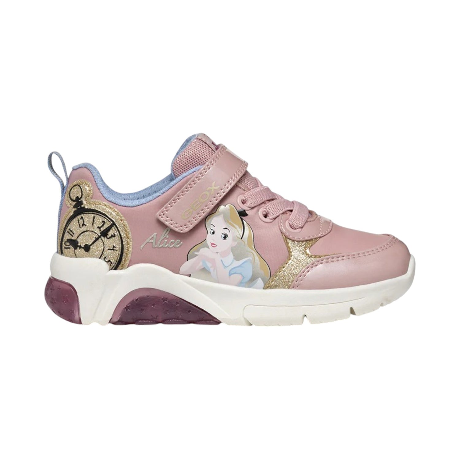 Geox Sneakers Rosa Oro Alice Fadinlight con Strappo da Bambina