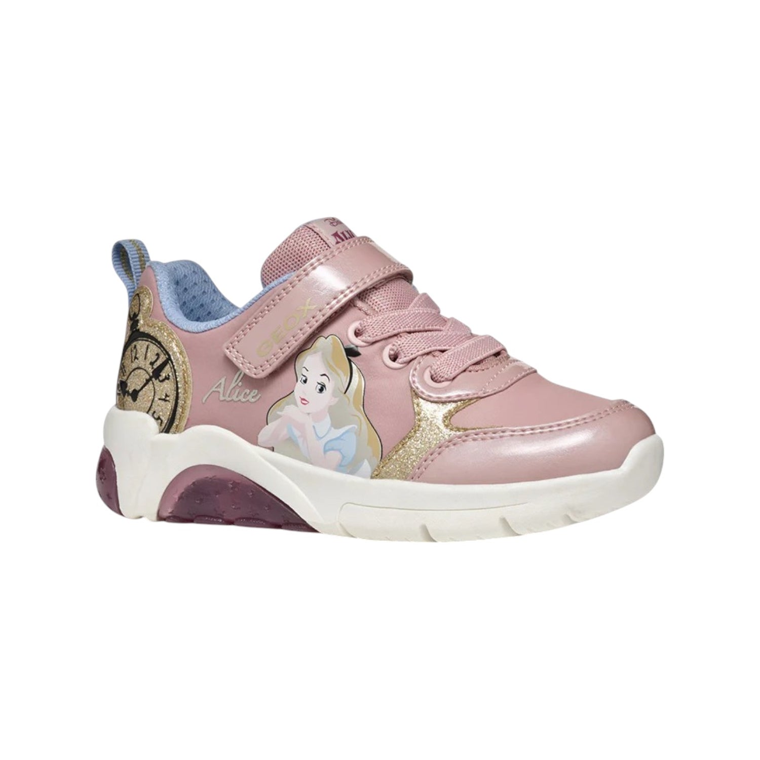 Geox Sneakers Rosa Oro Alice Fadinlight con Strappo da Bambina