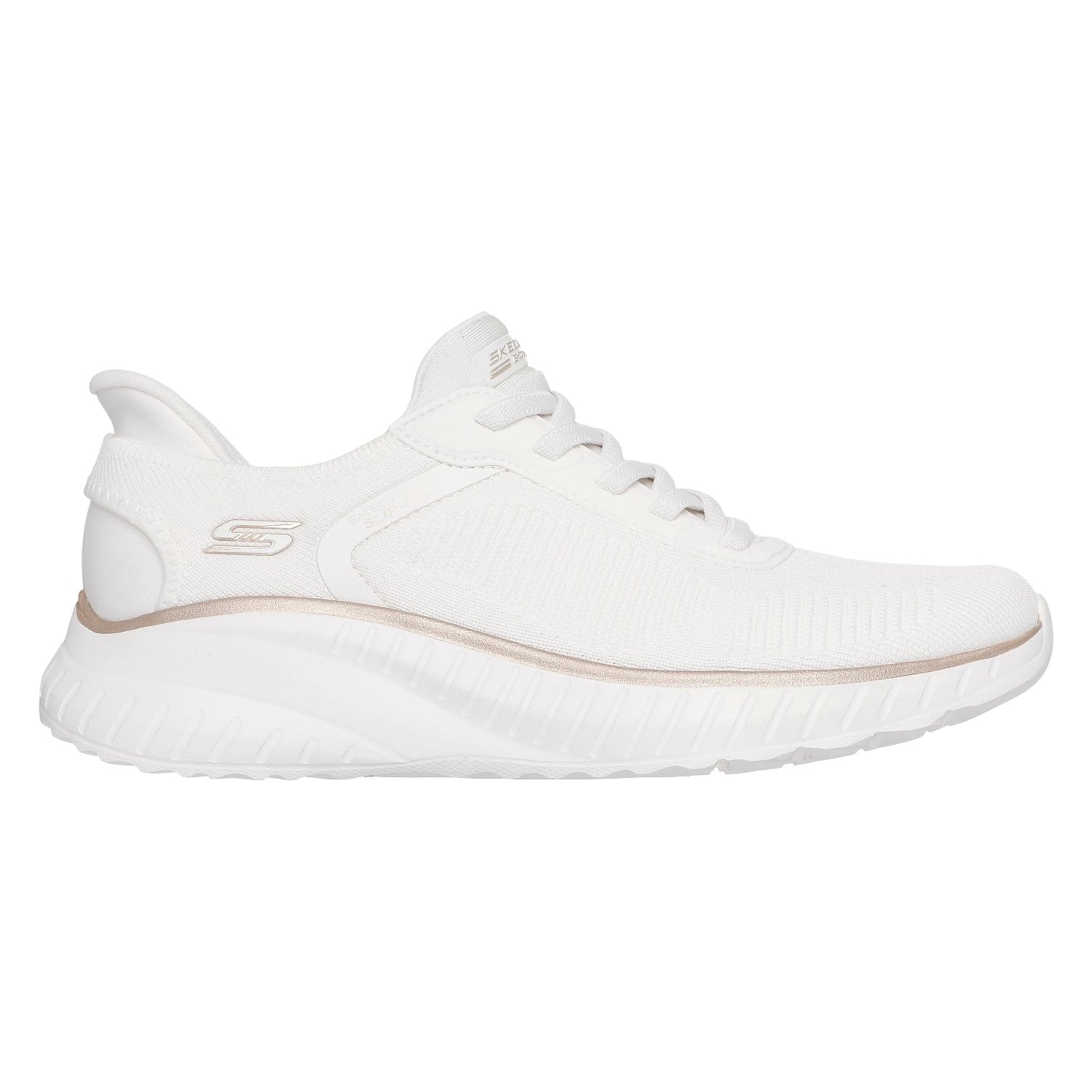 Skechers Slip-ins Donna: Bianco Oro Bobs Sport Squad Chaos