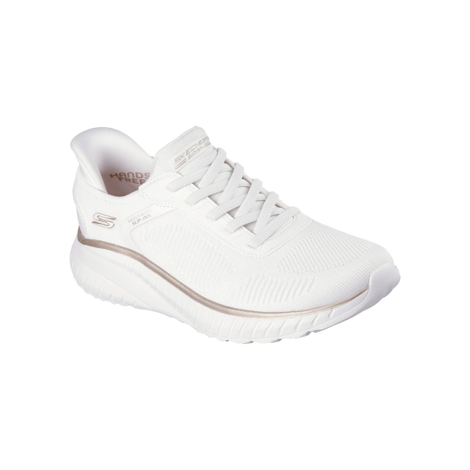 Skechers Slip-ins Donna: Bianco Oro Bobs Sport Squad Chaos