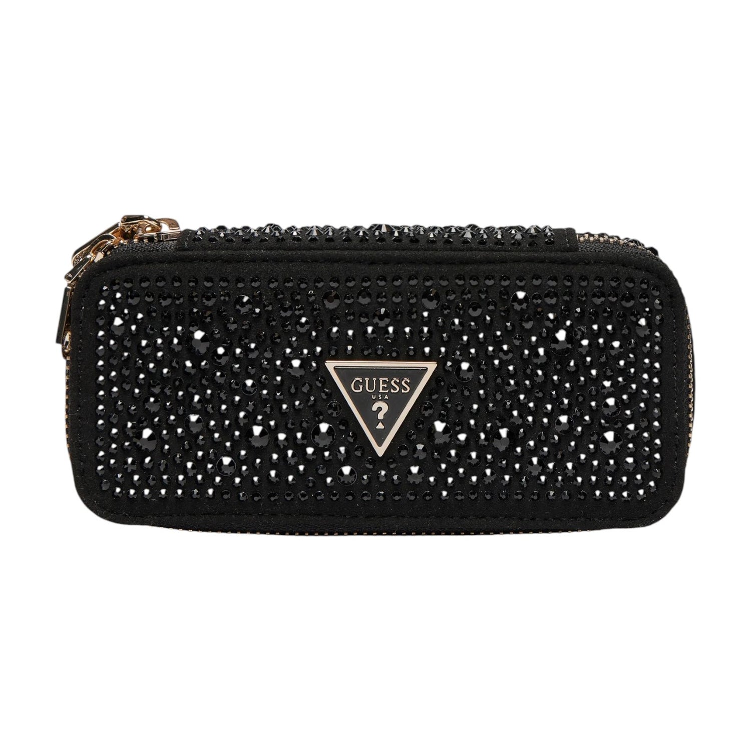 Guess Portagioie Donna Nero con Strass e Zip