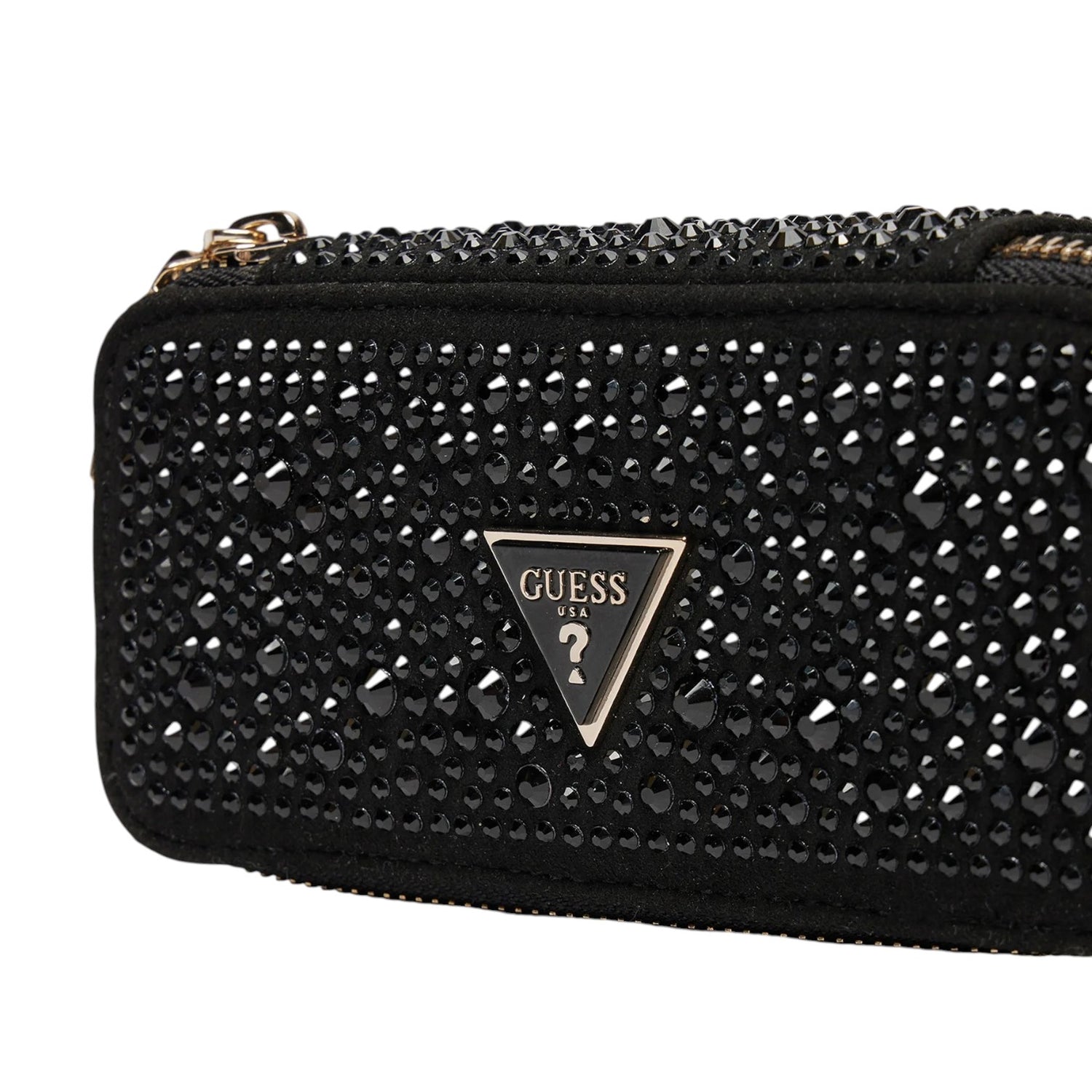 Guess Portagioie Donna Nero con Strass e Zip
