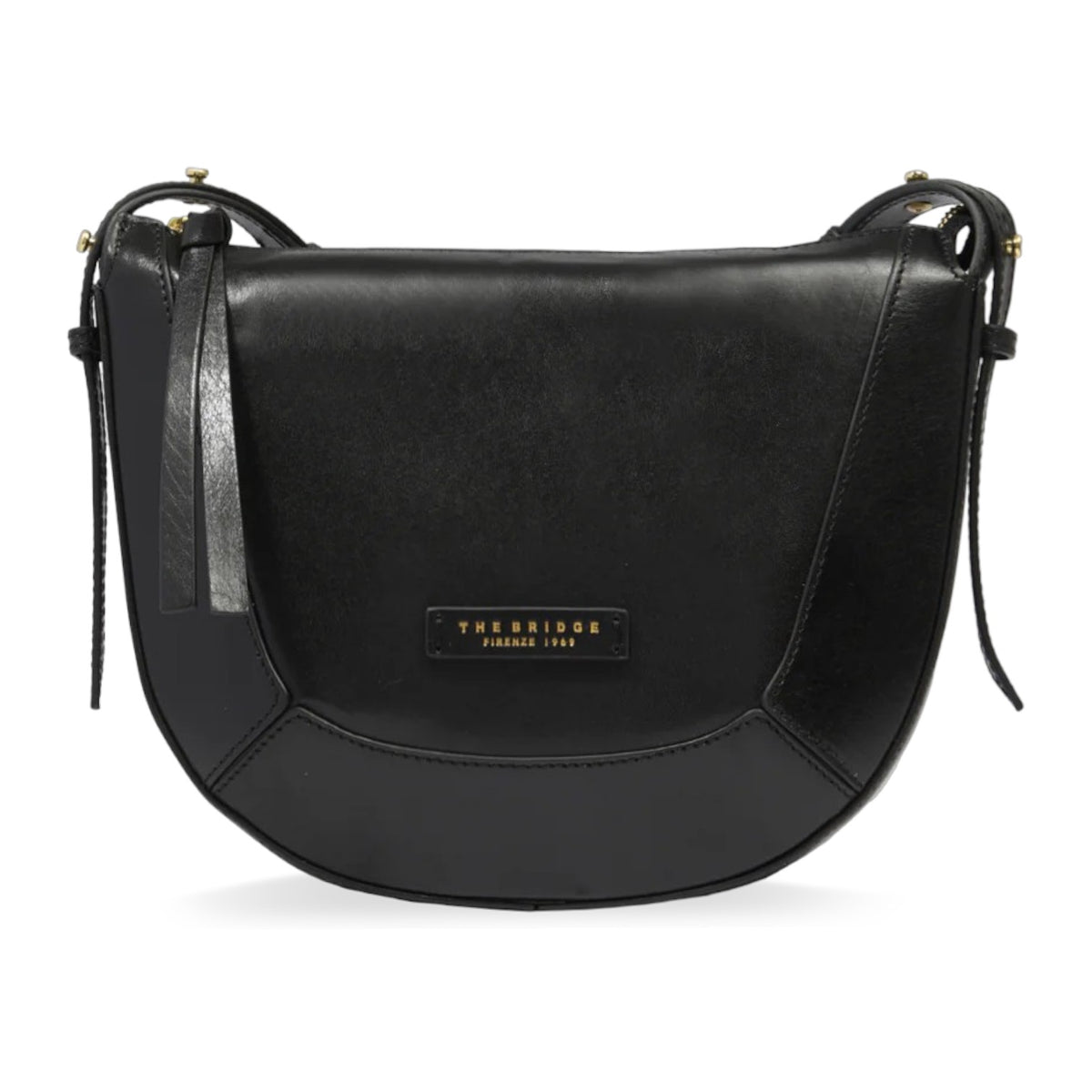 The Bridge Tracolla Grande Nera Linea Fedora in Pelle da Donna
