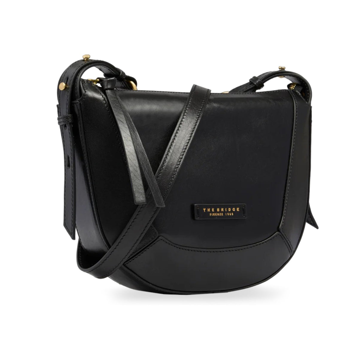 The Bridge Tracolla Grande Nera Linea Fedora in Pelle da Donna