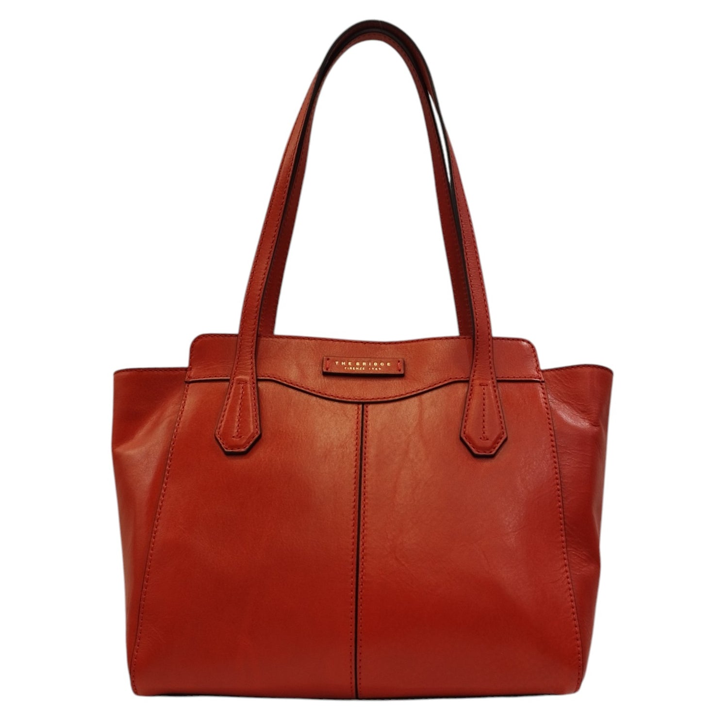 The Bridge Shopper Arancio Bruciato Linea Gloria in Pelle da Donna