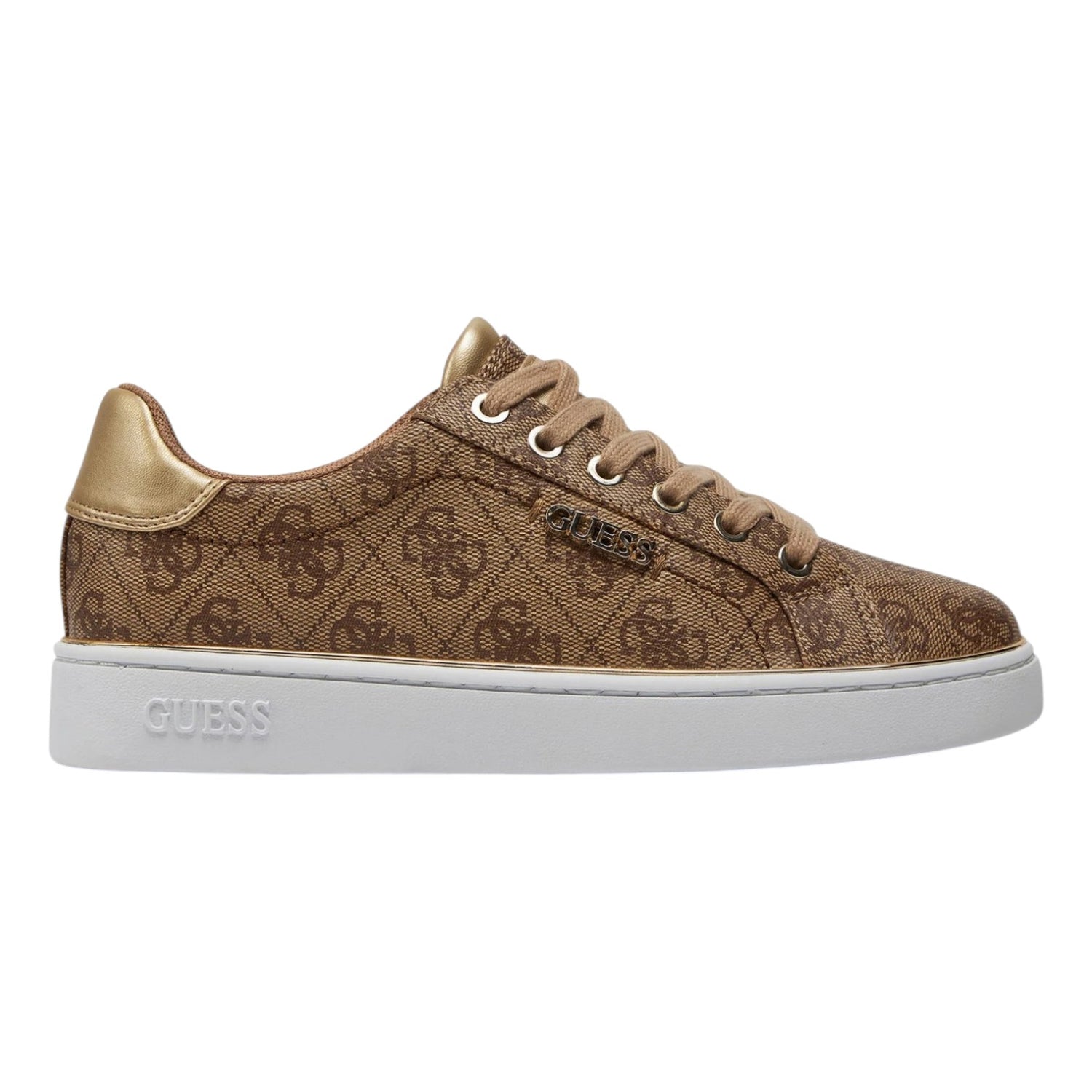 Guess Sneakers Beige Stampa 4G Logo Peony da Donna