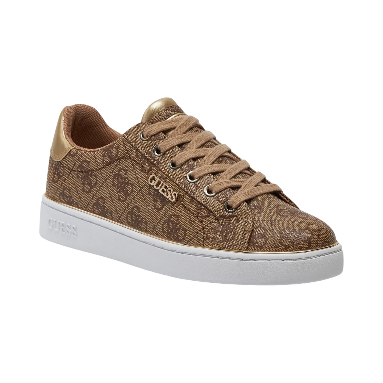 Guess Sneakers Beige Stampa 4G Logo Peony da Donna