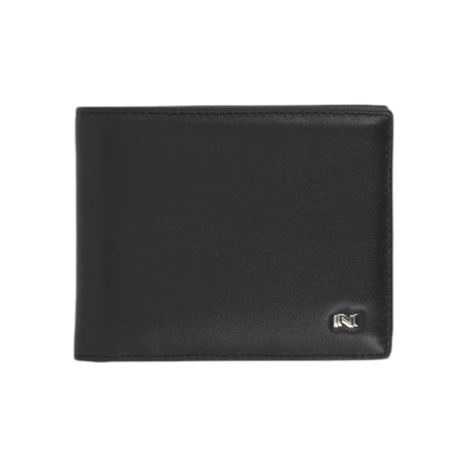 Nannini Firenze Portafoglio Uomo in Pelle Caracas Nero con Logo Argento