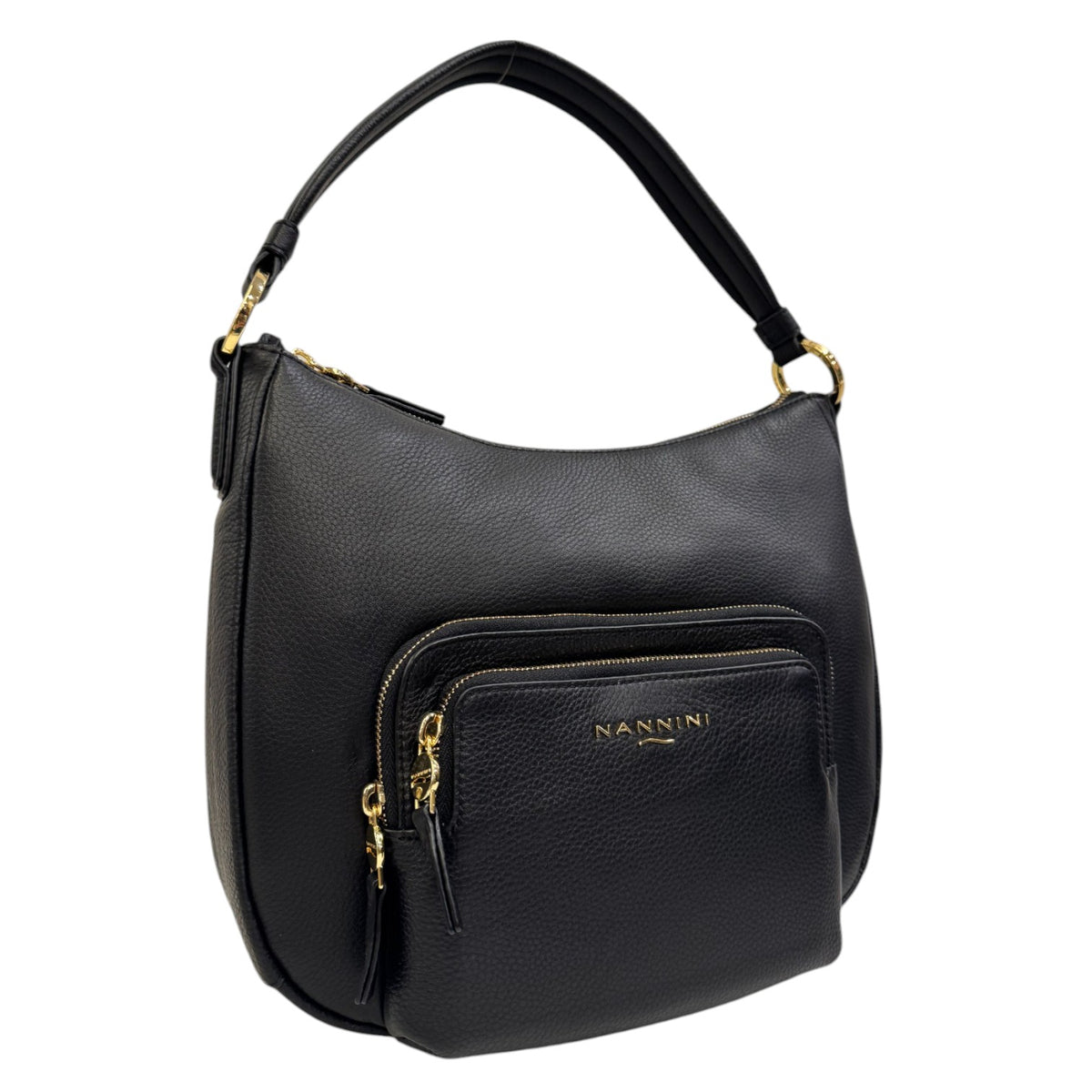 Nannini Firenze Sacca Tiziana Donna in Pelle Nero con Tracolla