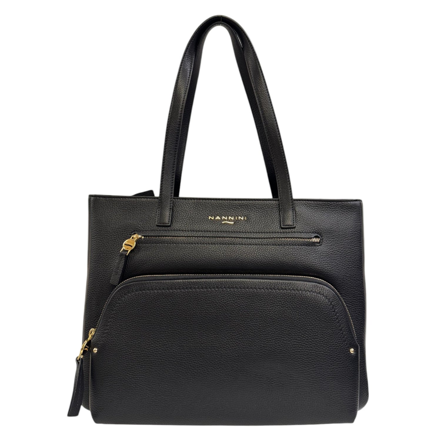 Nannini Firenze Shopping Bag Nera Flo in Pelle da Donna