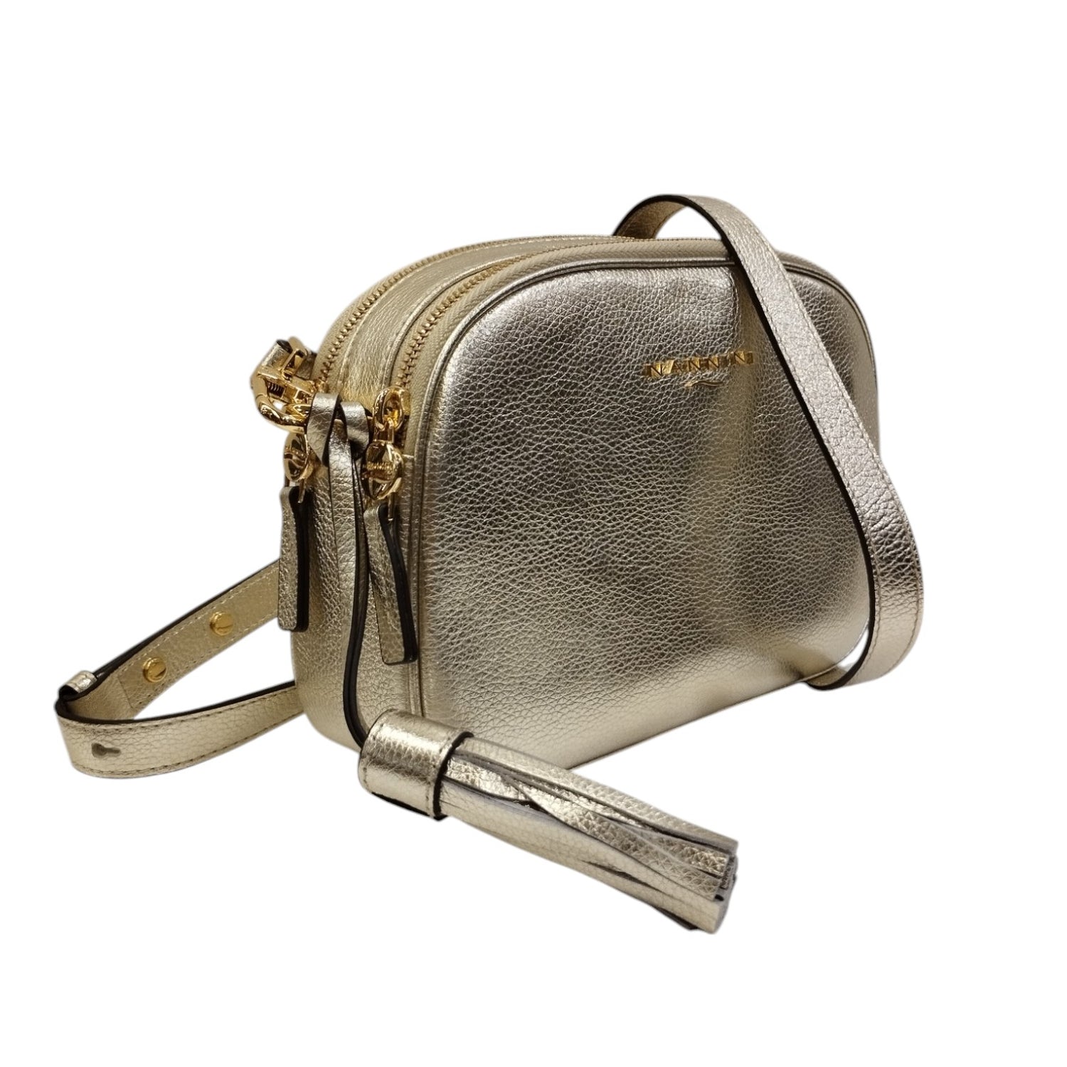 Nannini Firenze Camera Bag Oro Keira in Pelle Martellata da Donna