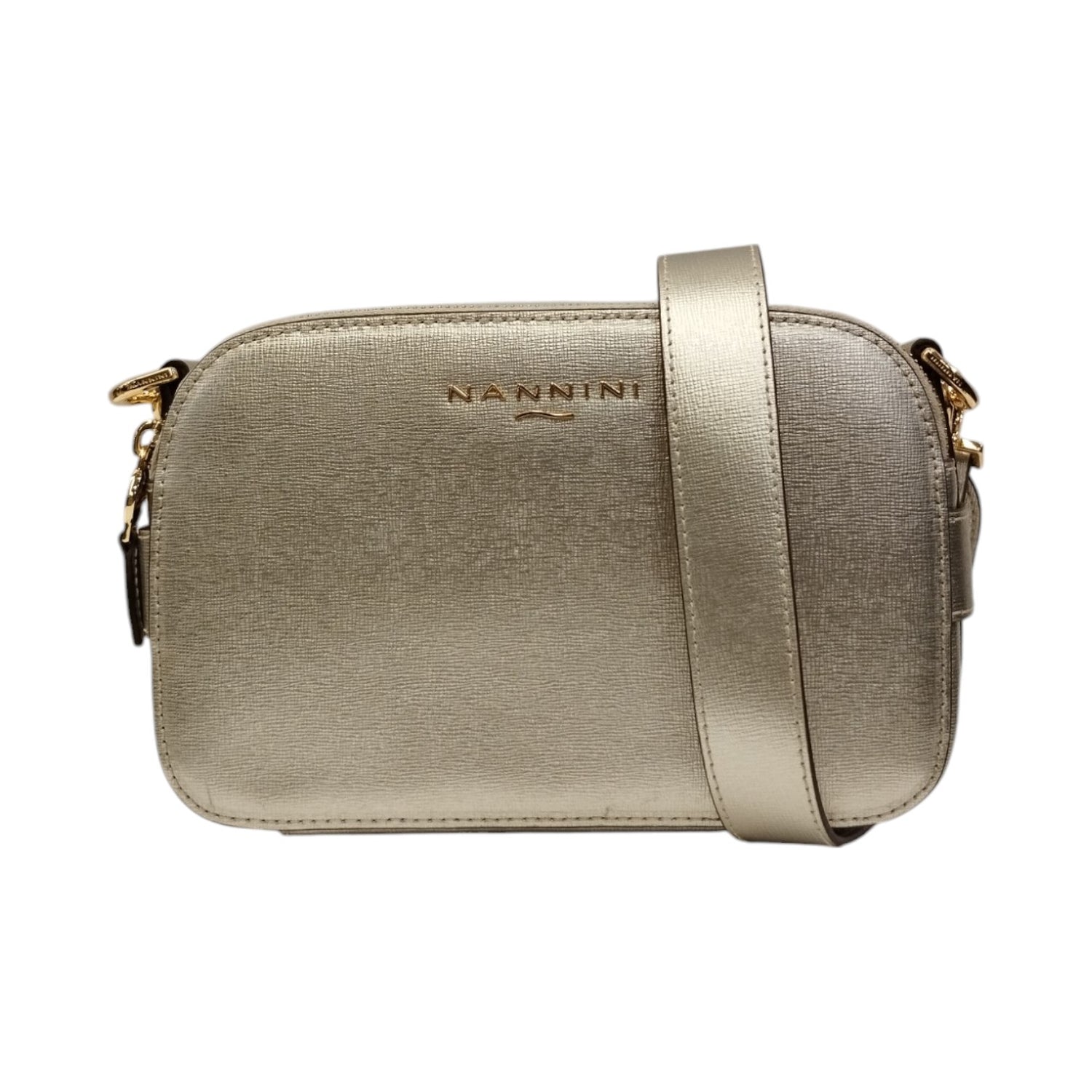 Nannini Firenze Camera Bag Flora Oro Saffiano da Donna