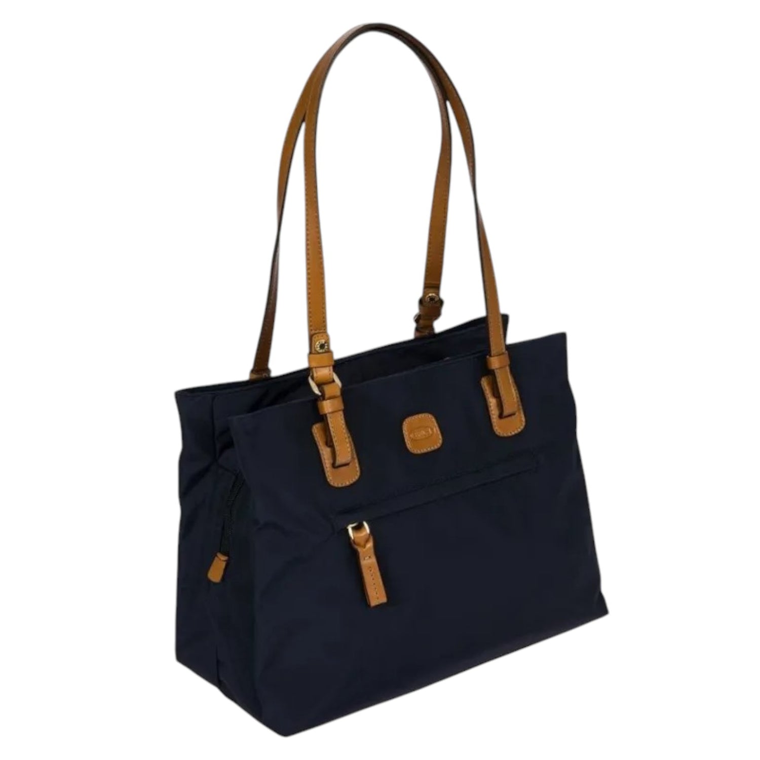 Bric's Shopper Media Blu in Tessuto con Manici in Pelle da Donna