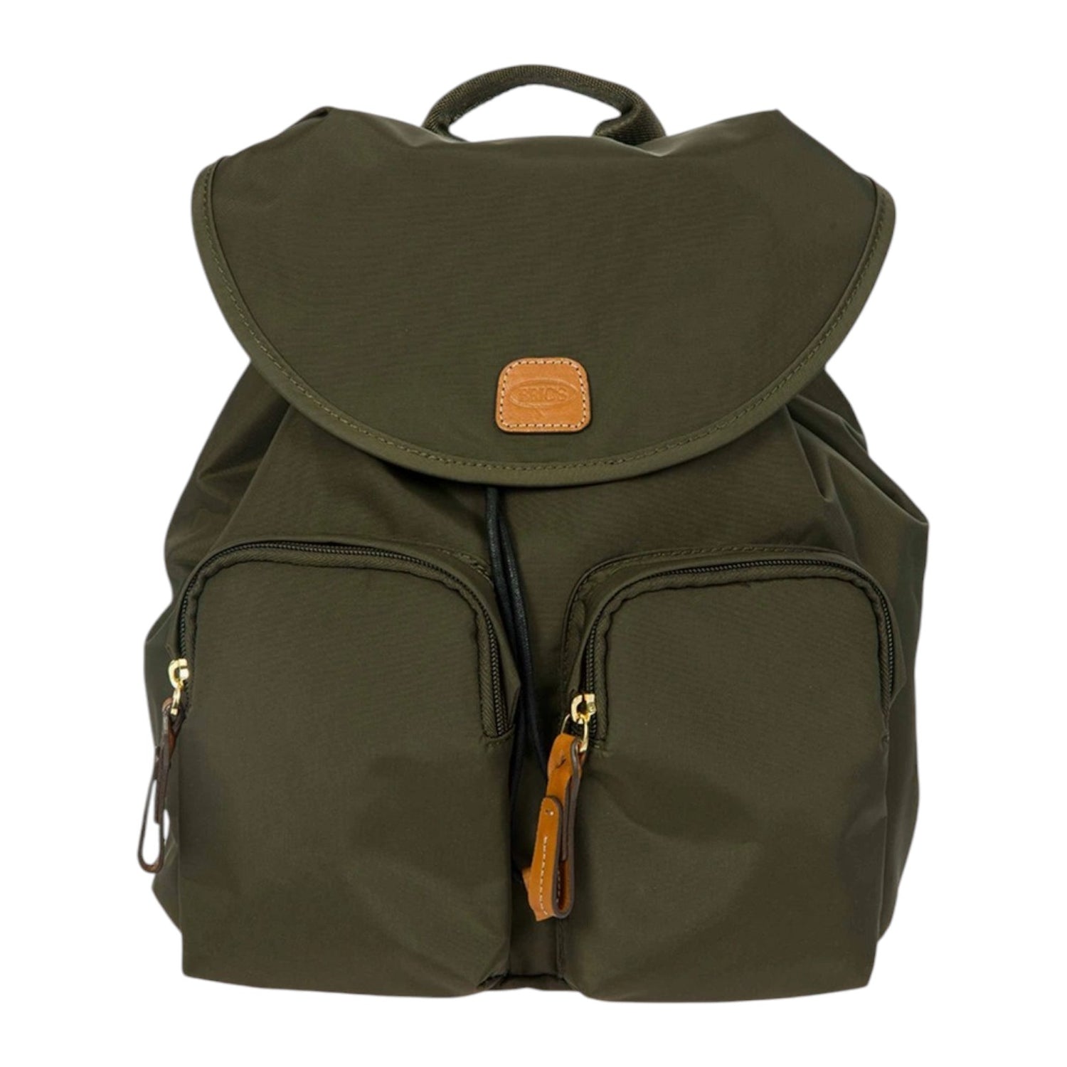 Bric's Zaino Unisex in Tessuto e Pelle Oliva con Tasconi
