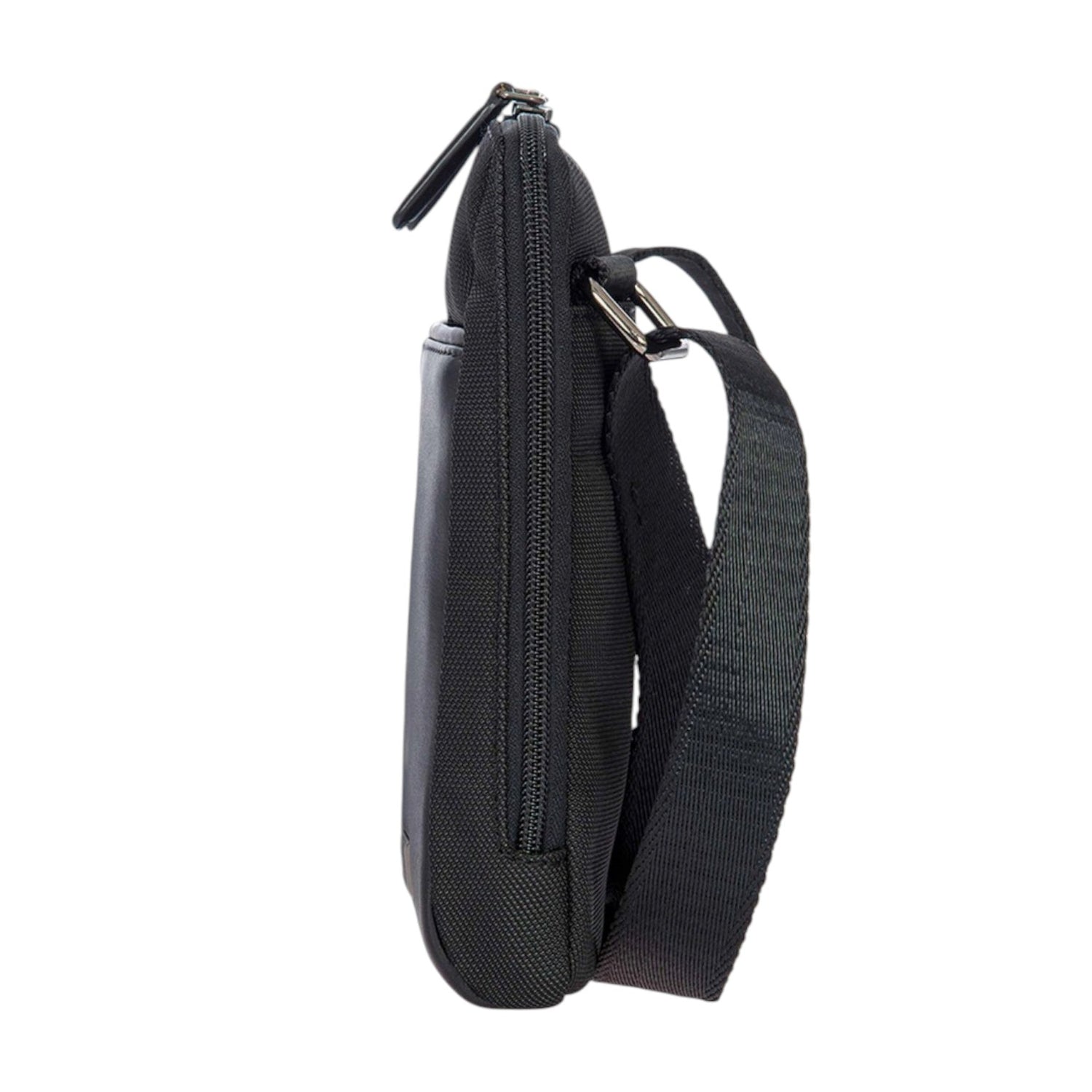 Bric's Borsello Uomo in Pelle e Tessuto Nero con Tracolla