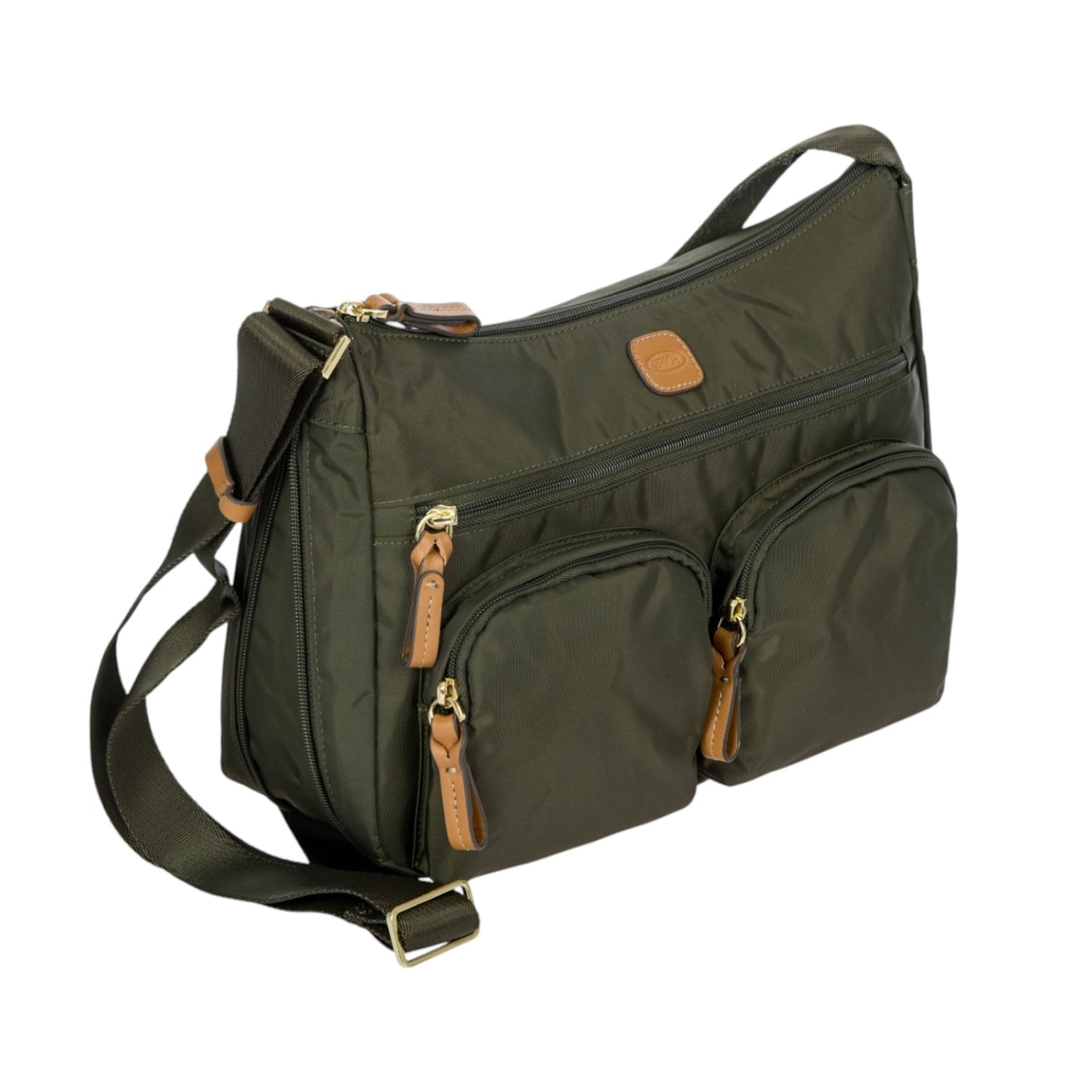 Bric's Tracolla Donna in Tessuto Oliva con Tasconi