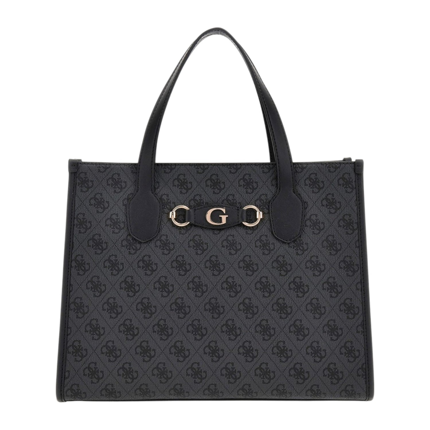 Guess Borsa a Mano Nero Grigio Izzy 4G Logo da Donna