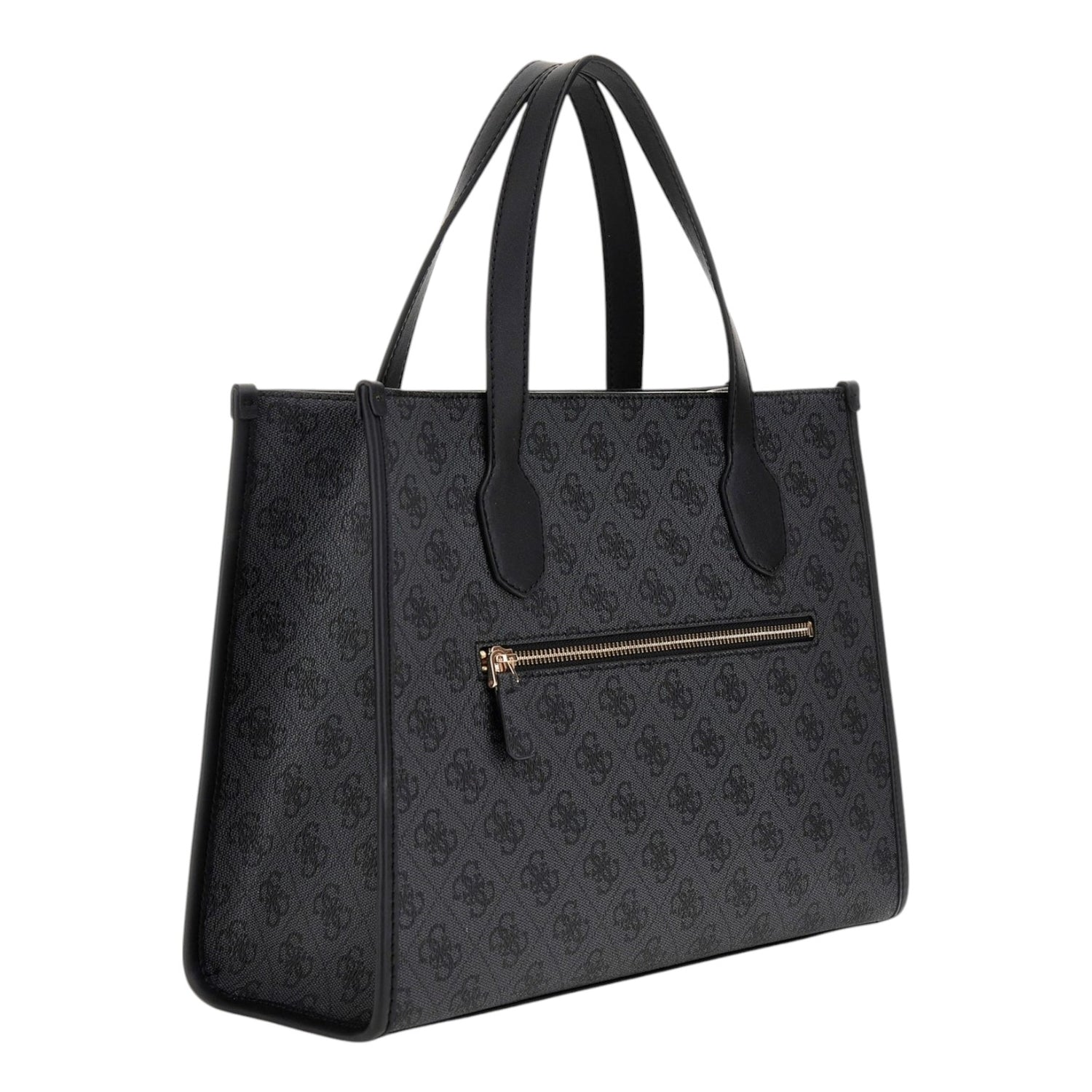 Guess Borsa a Mano Nero Grigio Izzy 4G Logo da Donna