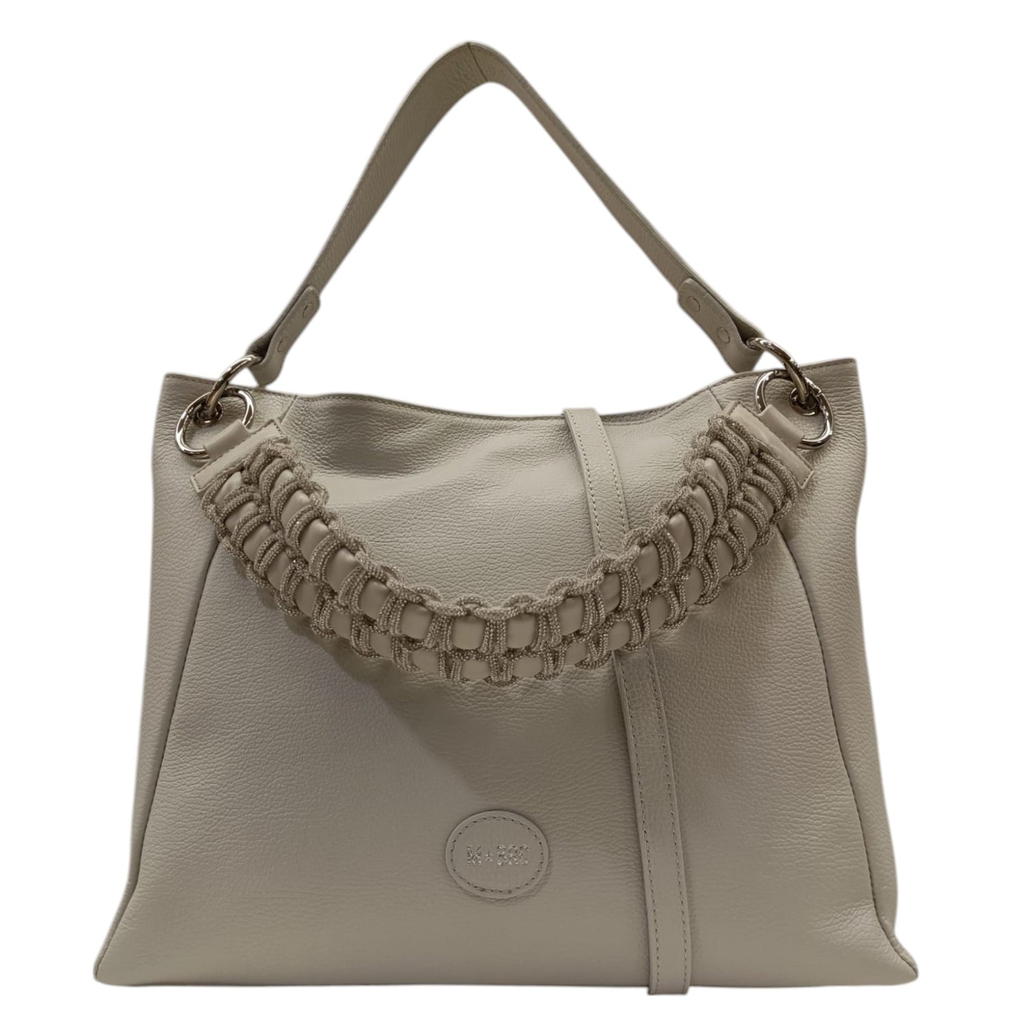 M Brc Borsa a Spalla Ghiaccio Argento Linea Obo Big da Donna