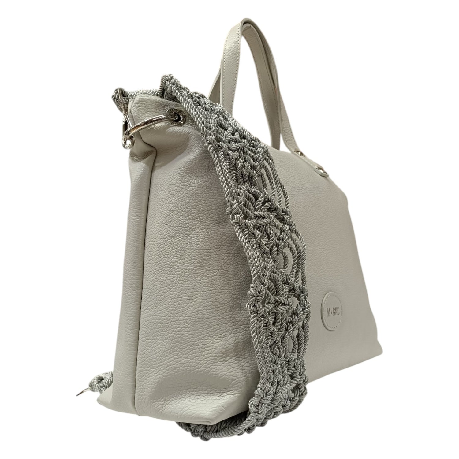 M Brc Borsa a Mano Ghiaccio Linea Crochet con Tracolla da Donna
