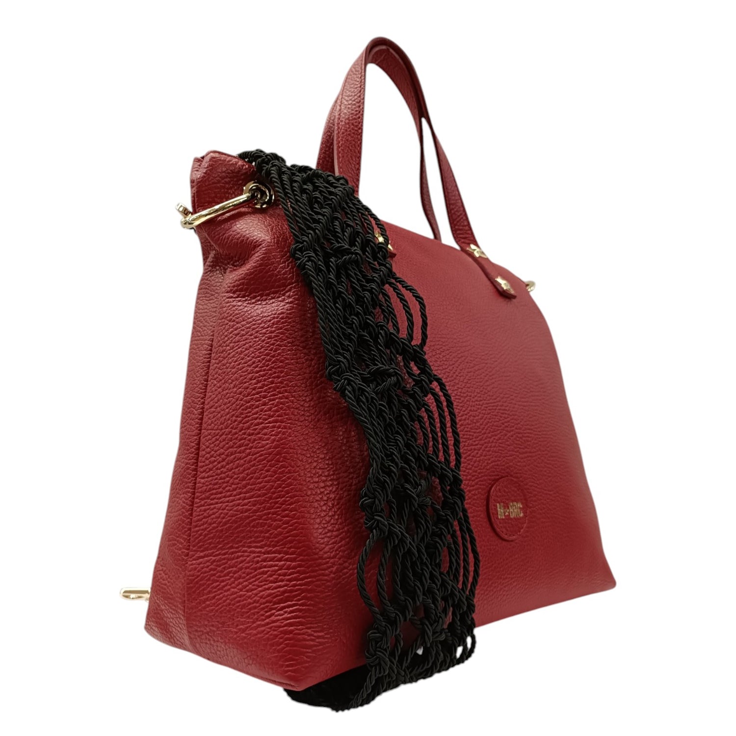 M Brc Borsa a Mano Rosso Linea Crochet con Tracolla da Donna