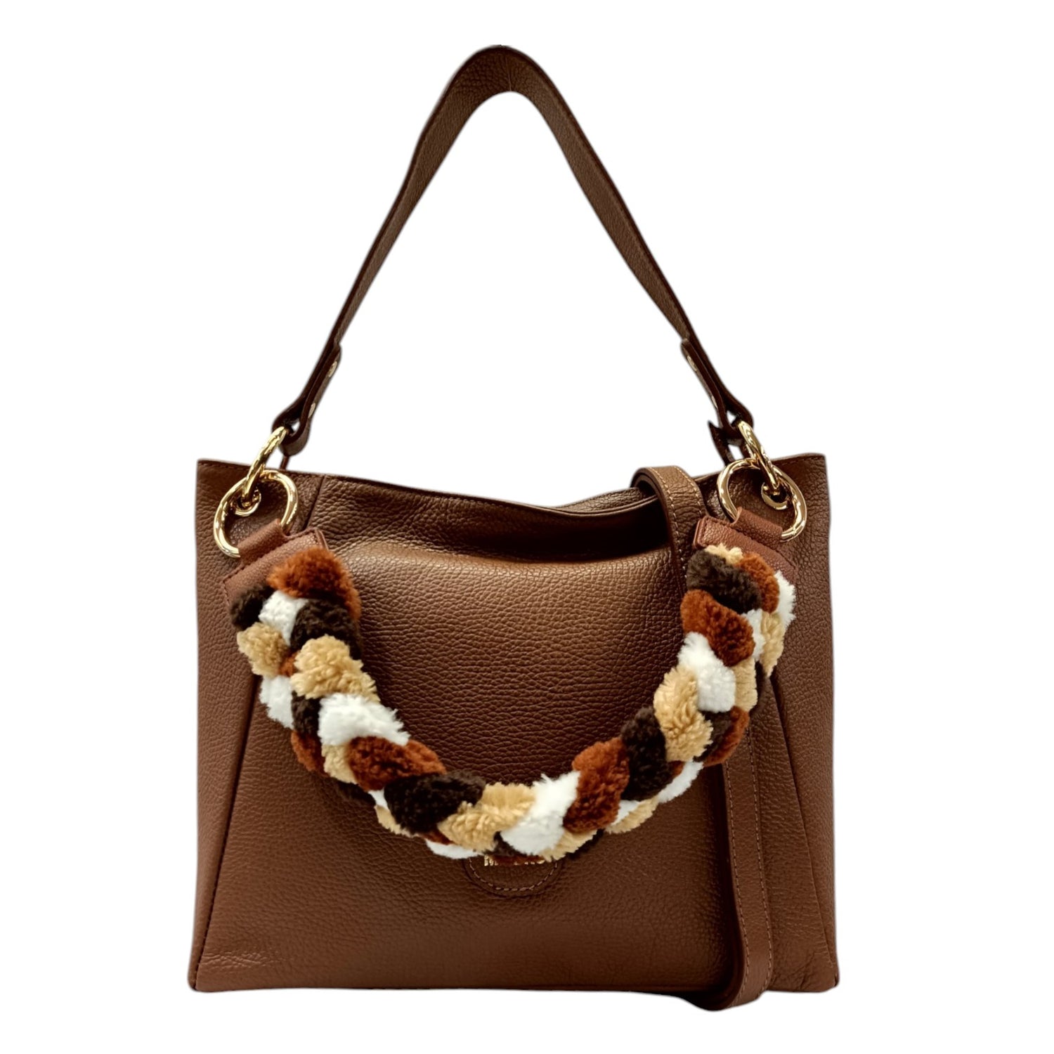 M Brc Borsa a Spalla Cognac Linea Obo Small da Donna