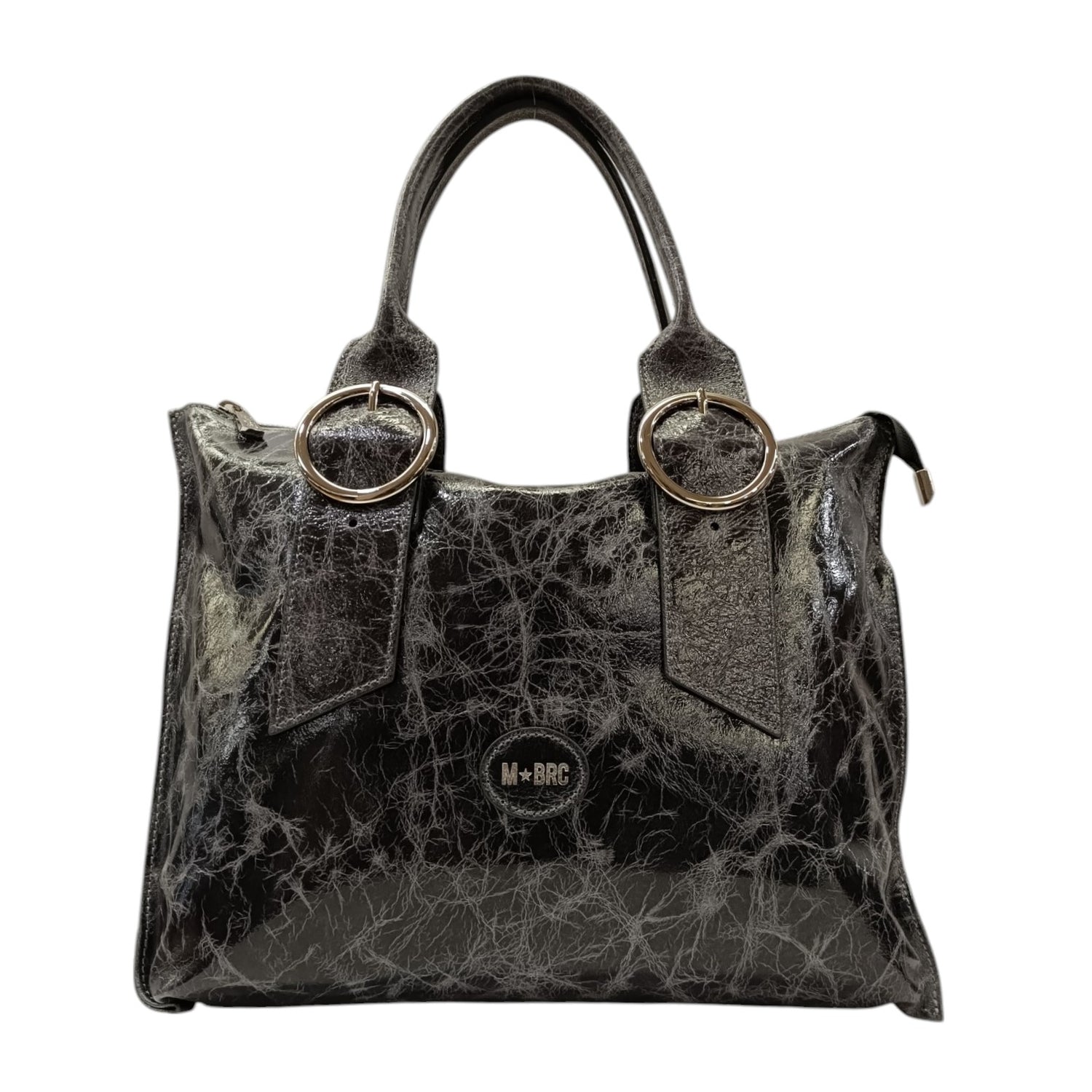 M Brc Borsa a Mano Grigia Linea Naplak da Donna