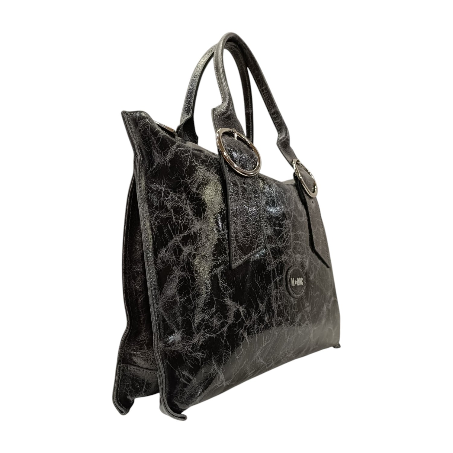 M Brc Borsa a Mano Grigia Linea Naplak da Donna