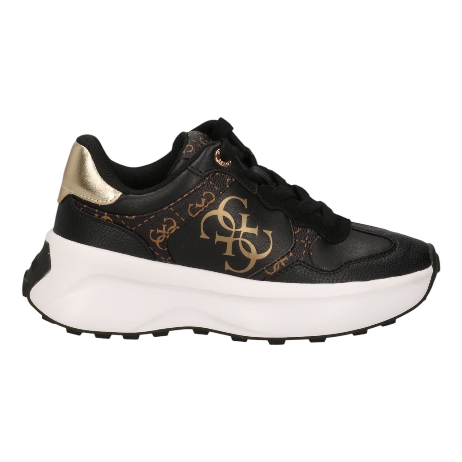 Guess Sneakers Nero Marrone Luckei 4G Logo da Donna