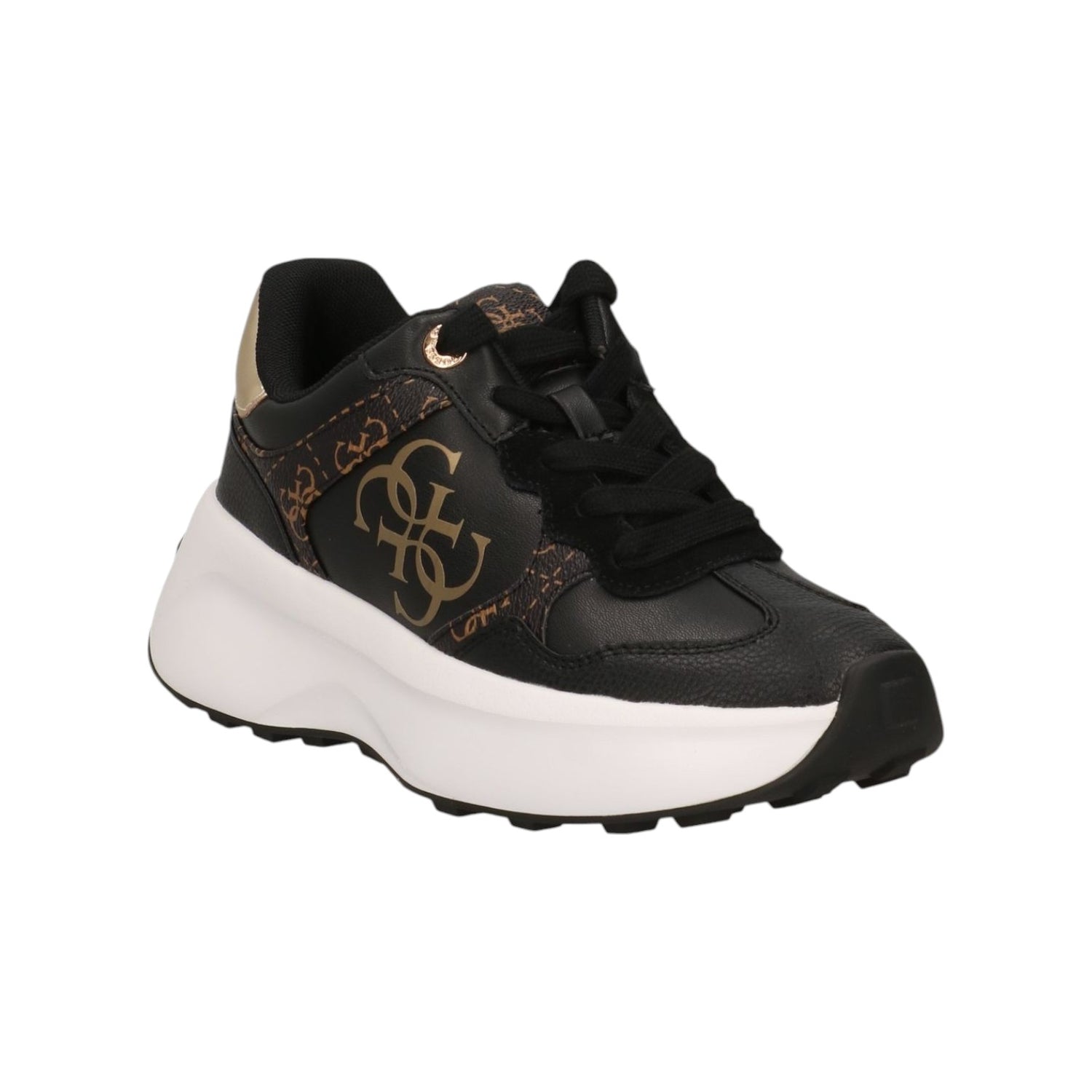 Guess Sneakers Nero Marrone Luckei 4G Logo da Donna