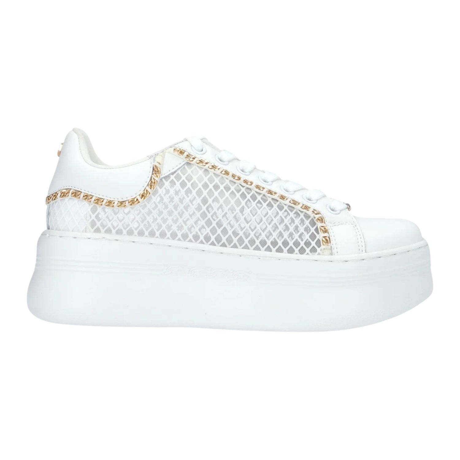 Cult Sneakers Platform Bianca con Inserto Retato da Donna