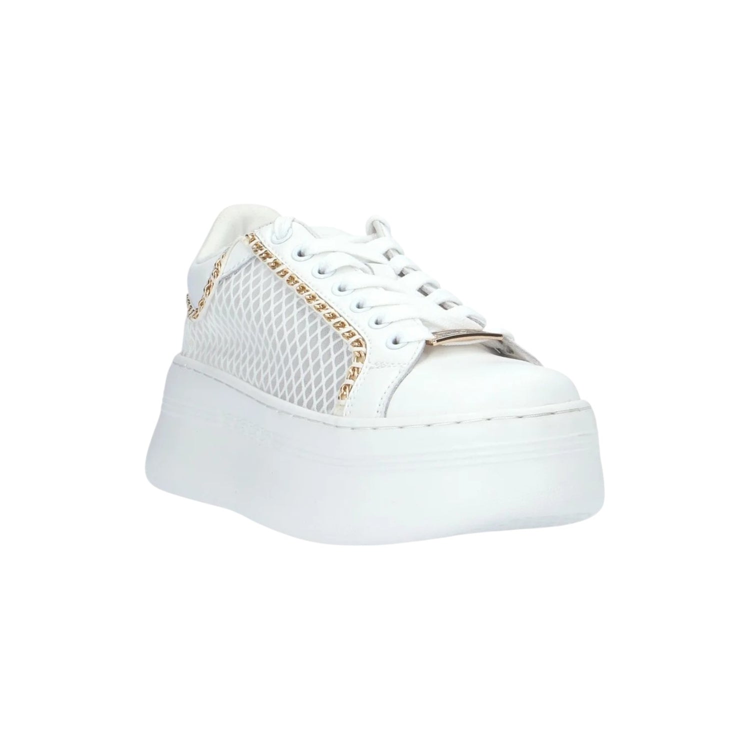 Cult Sneakers Platform Bianca con Inserto Retato da Donna