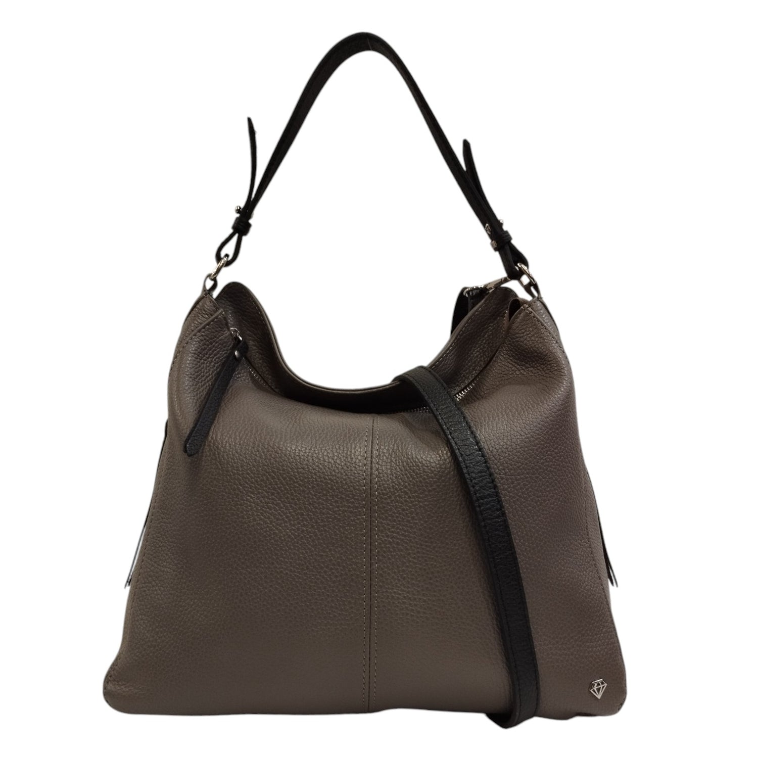 Caleidos Borsa a Spalla Donna in Pelle Nebbia con Manico Regolabile