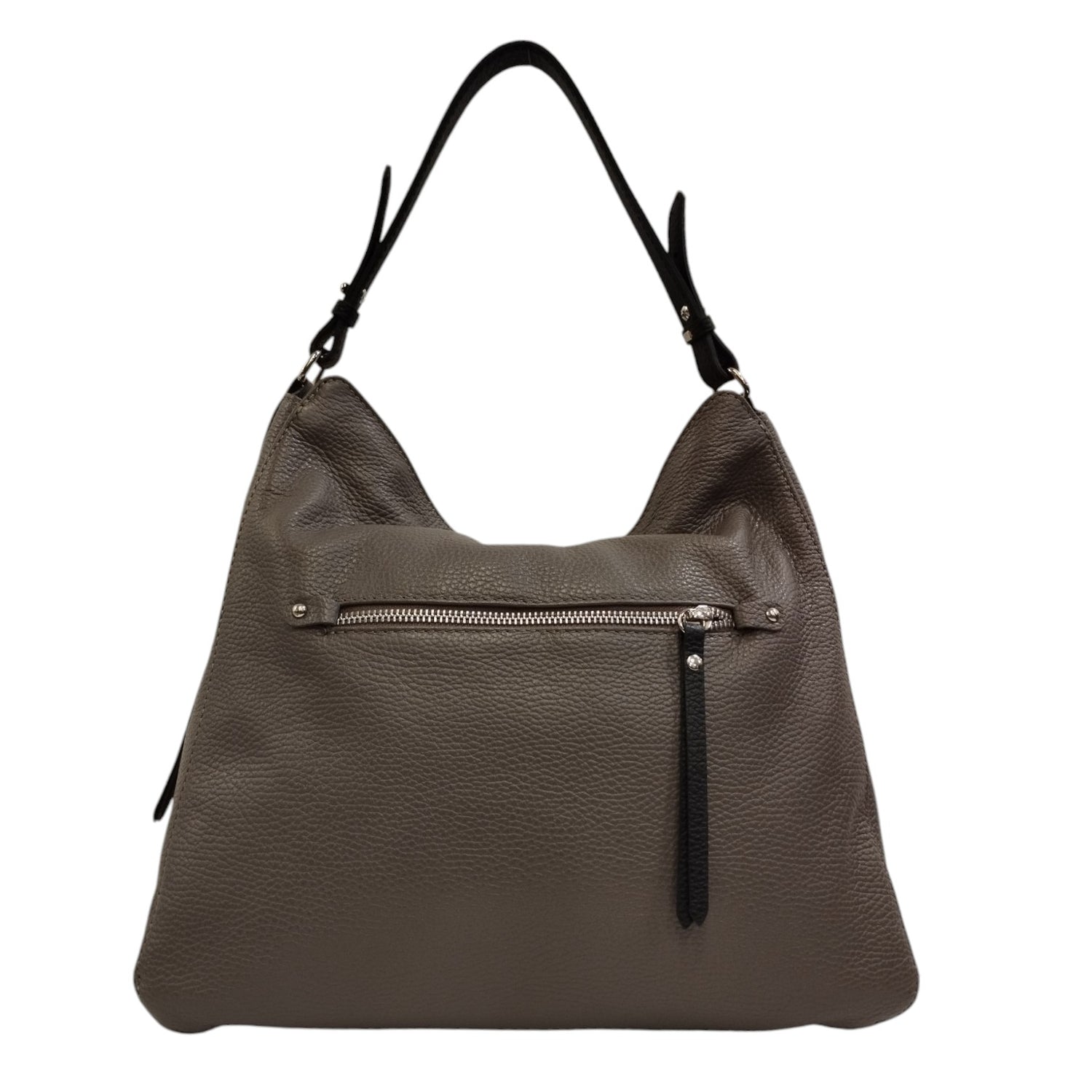 Caleidos Borsa a Spalla Donna in Pelle Nebbia con Manico Regolabile